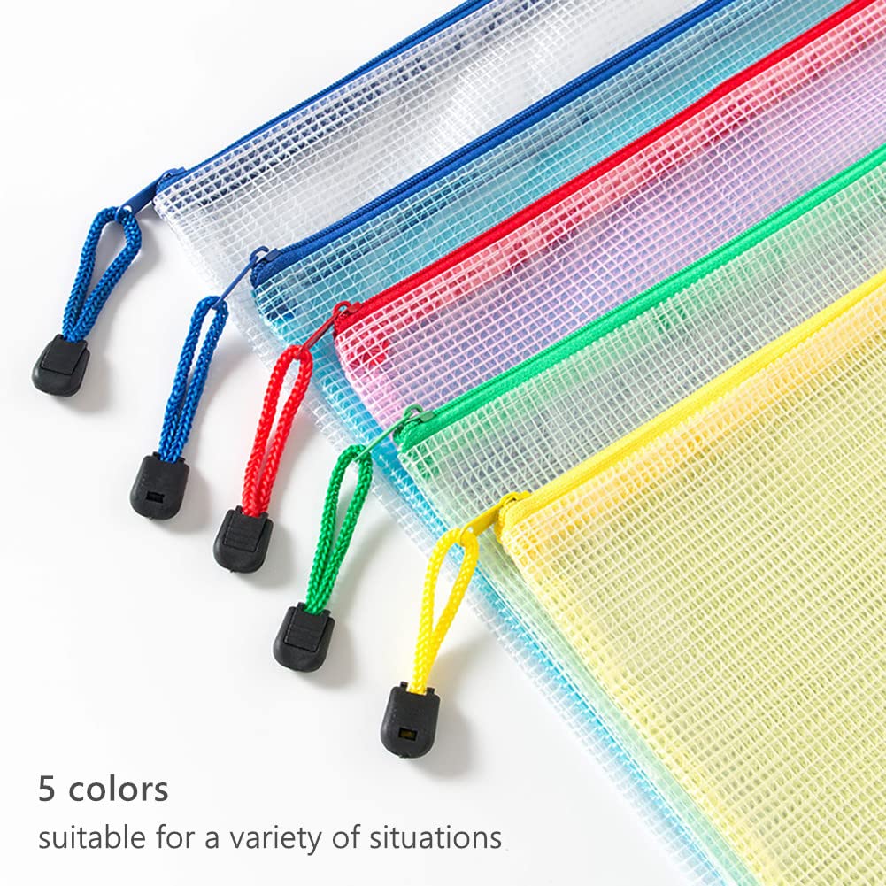 15 Stück A4 Dokumententaschen Mit Reißverschluss - Wasserdichte PVC Taschen 5 Farben