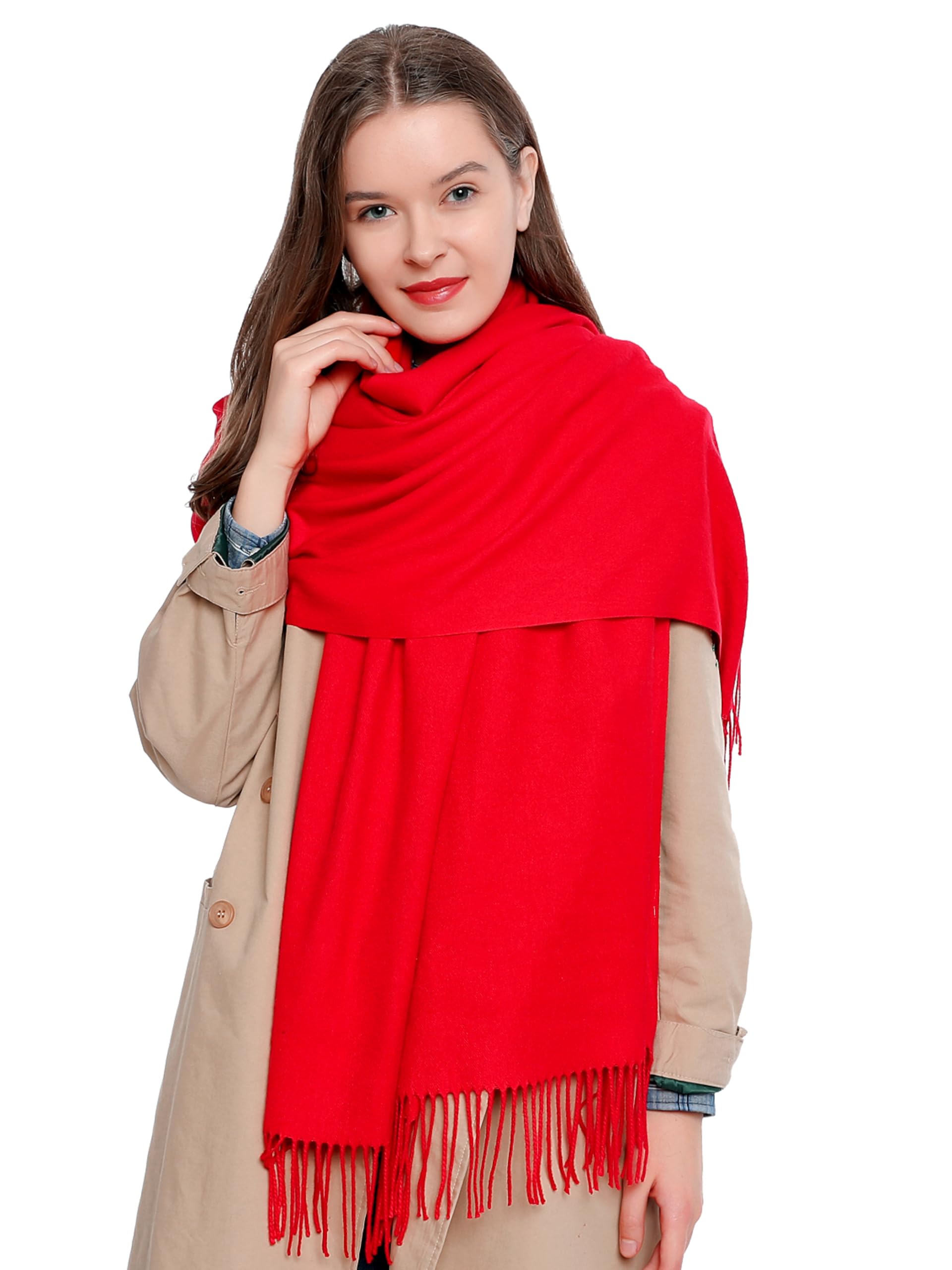 DonDon Schal Damen Winter Wollschal Winterschal warm weich 185 x 65 cm