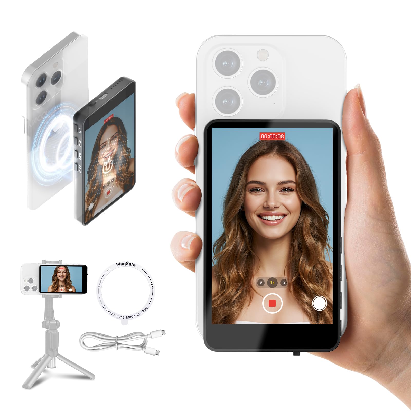 JZ Phone Vlog Écran De Surveillance Pour Selfie Avec Caméra Arrière