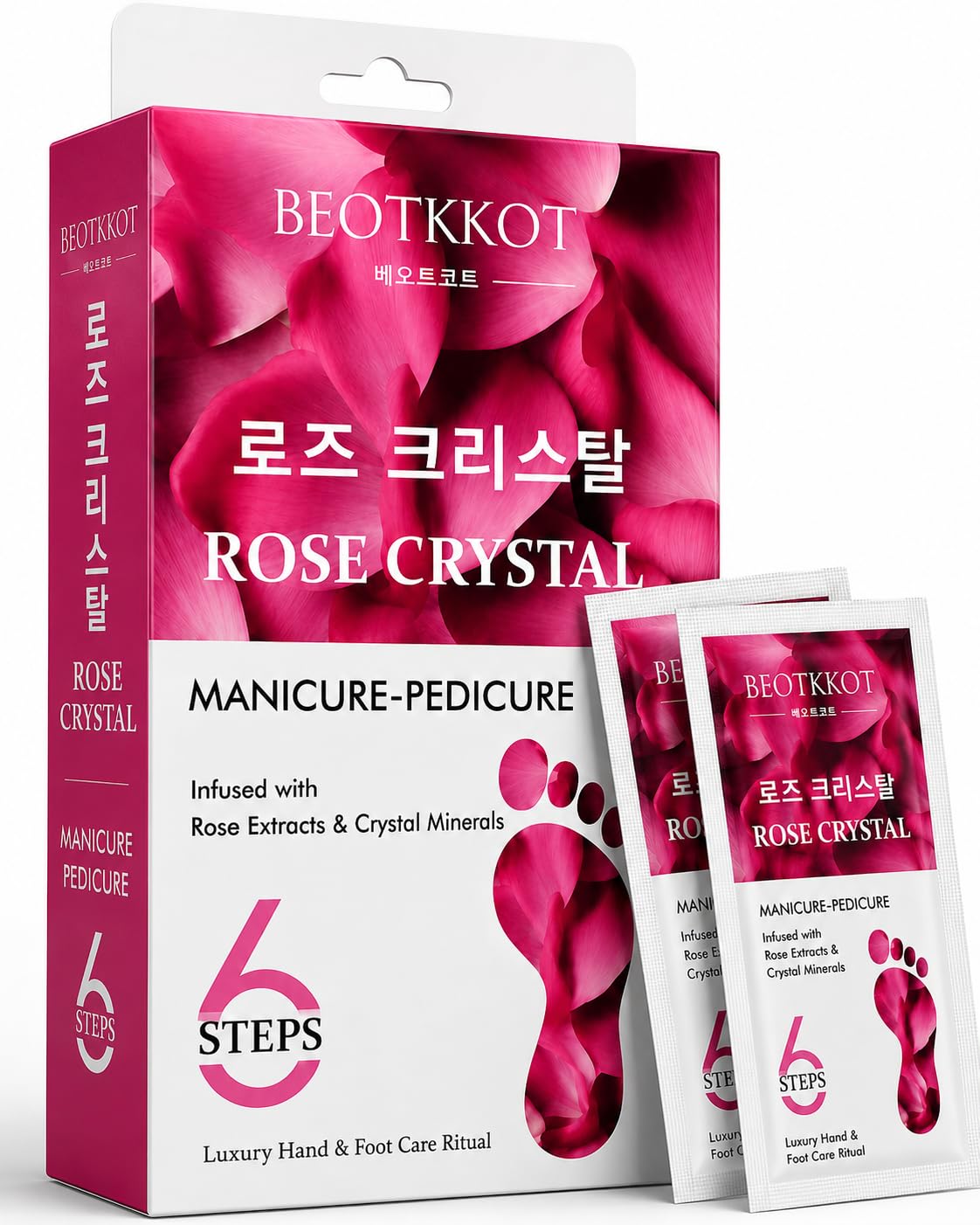 Rose Crystal Manicure Pedicure Kit for Women | 6 Step Luxury Hand & Foot Spa Kit | Tan Removal, Dead Skin Removal & Soft Smooth Skin | Rose Extracts & Crystal Minerals | Salon Mani Pedi at Home-image-49