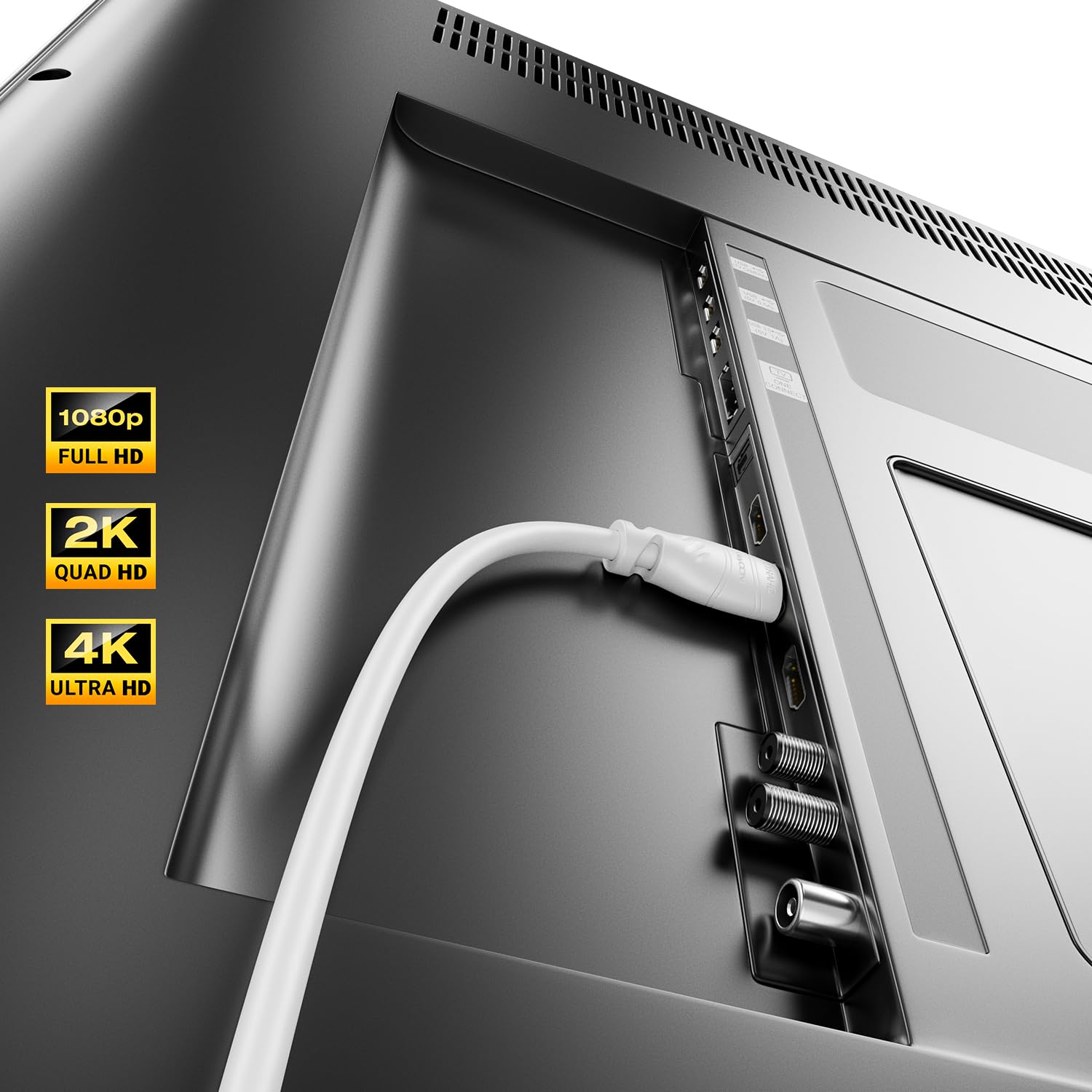 deleyCON 20m Cavo HDMI 2.0a/b - Alta Velocità con Ethernet - UHD 2160p 4K@60Hz 4:2:0 HDCP 2.2 ARC CEC Ethernet 18Gbps 3D Full HD 1080p - Bianco