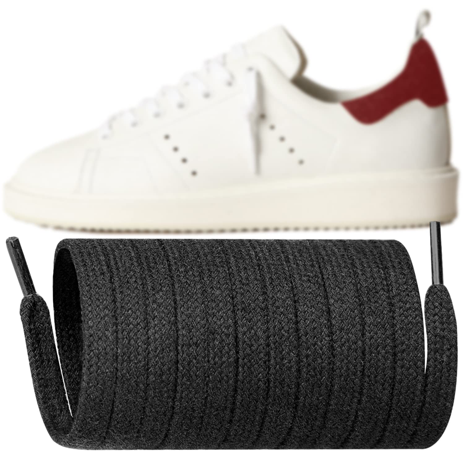 Endoto 8MM Shoe Laces for GG Golden Sneaker, Flat Shoelaces Replacement Shoes Strings