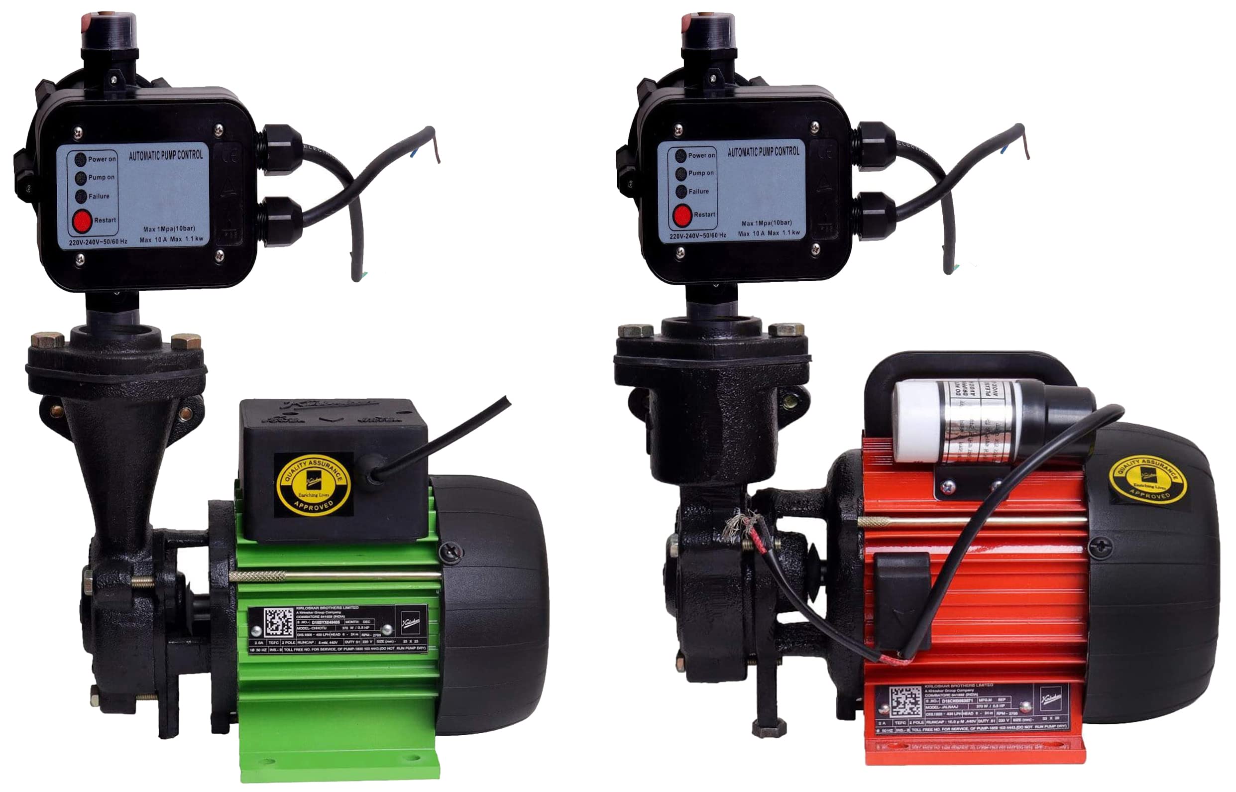 Brothers 0.5HP Pressure Pump (Jalraaj II) & Star Chhotu 0.5 HP Automatic Pressure Pump Combo Multicolour