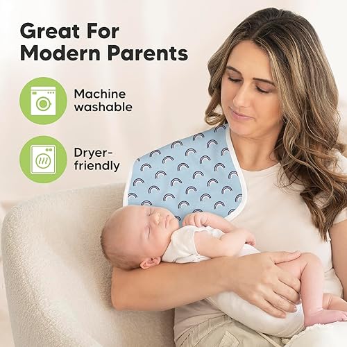 Miniatura 7 de Paños orgánicos para eructos para bebés niños y niñas, paquete de 5 paños de algodón súper absorbentes para bebés, trapos suaves y afelpados para