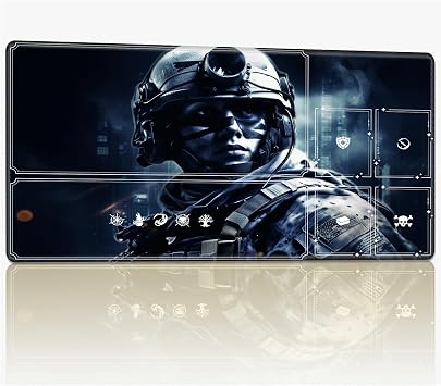 Tabletop Card Playmat with Magic Zones, 24 x 14 inches Stitched TCG Card Play Mat Commander Board Game Mats Smooth Rubber Surface Battle Game Desk Mat, Bionicle