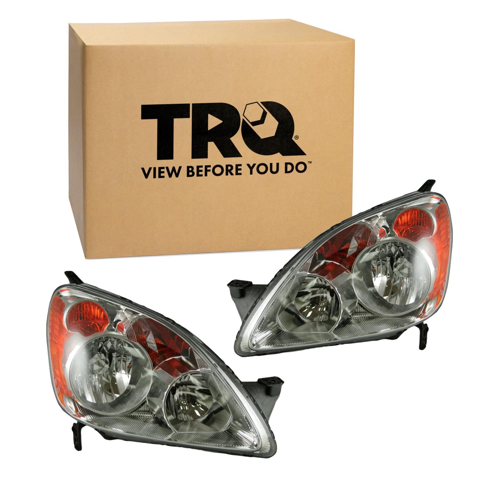 TRQ 2 Piece Headlight Assembly Set
