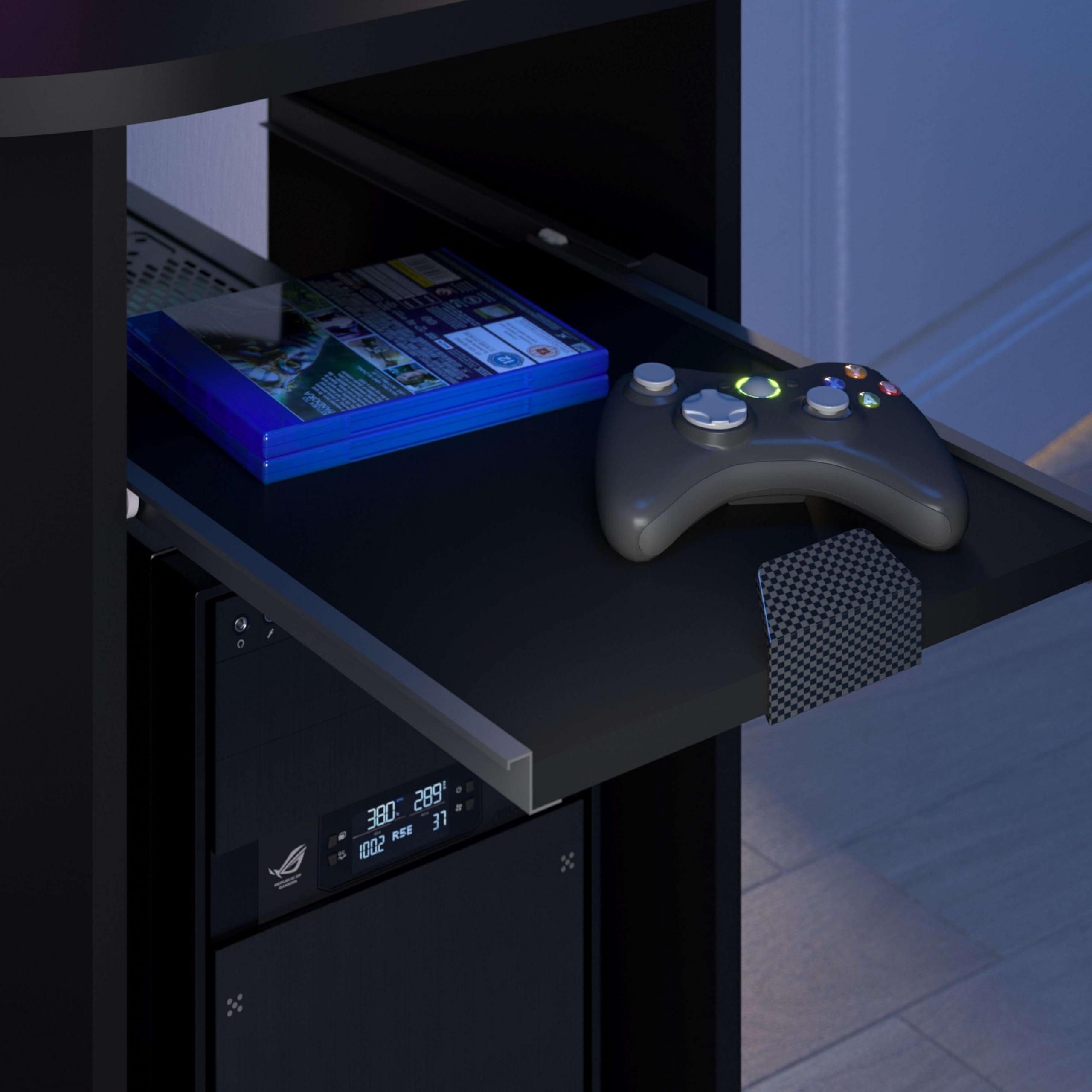 Miroytengo Pack Gaming con Luz Led de Color Negro para la Sala de Juego Completa