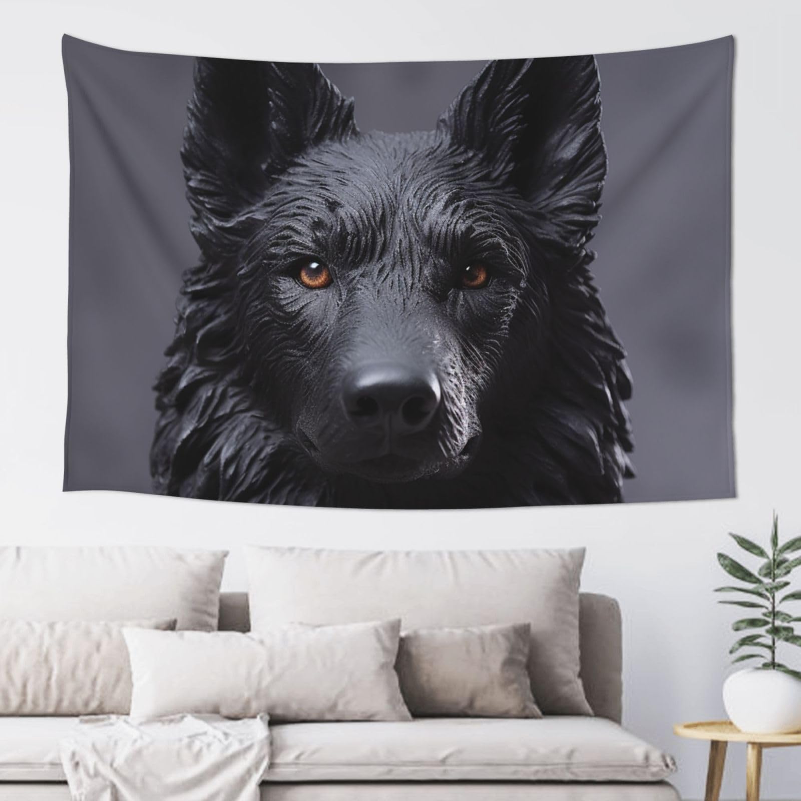 FodPand Black German Shepherd Tapestry for Bedroom Aesthetic, Wall Hanging Tapestries Art Decor Backdrop Wall Tapestry for Dorm Living Room Funny Poster Party Banner Background 40" X 60"