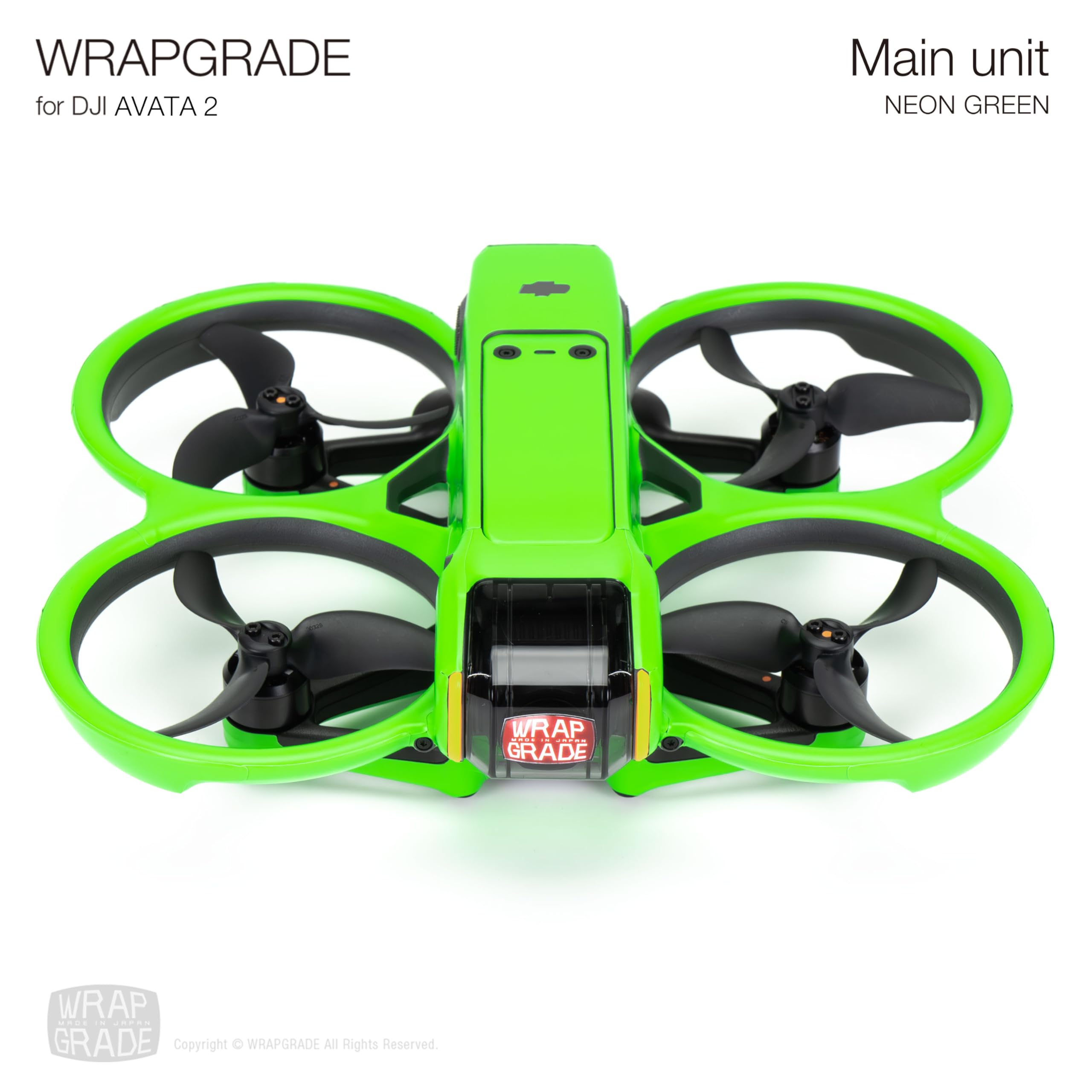 WRAPGRADE Skin Stickers Compatible with DJI Avata 2 (Neon Green), DJI Avata 2, 6.93 x 4.09 x 2.83 inches - Image 2