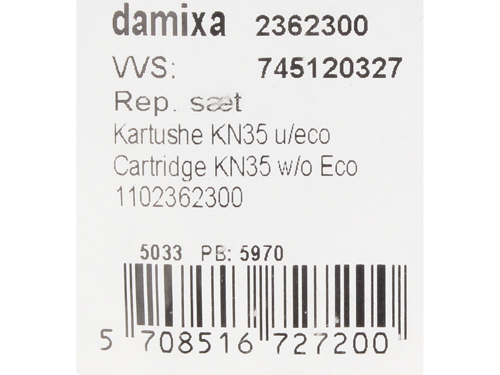 Damixa KN35 Keramik Kartusche 2362300 zu Osier, Rowan, Clover, Jupiter Trend u.a