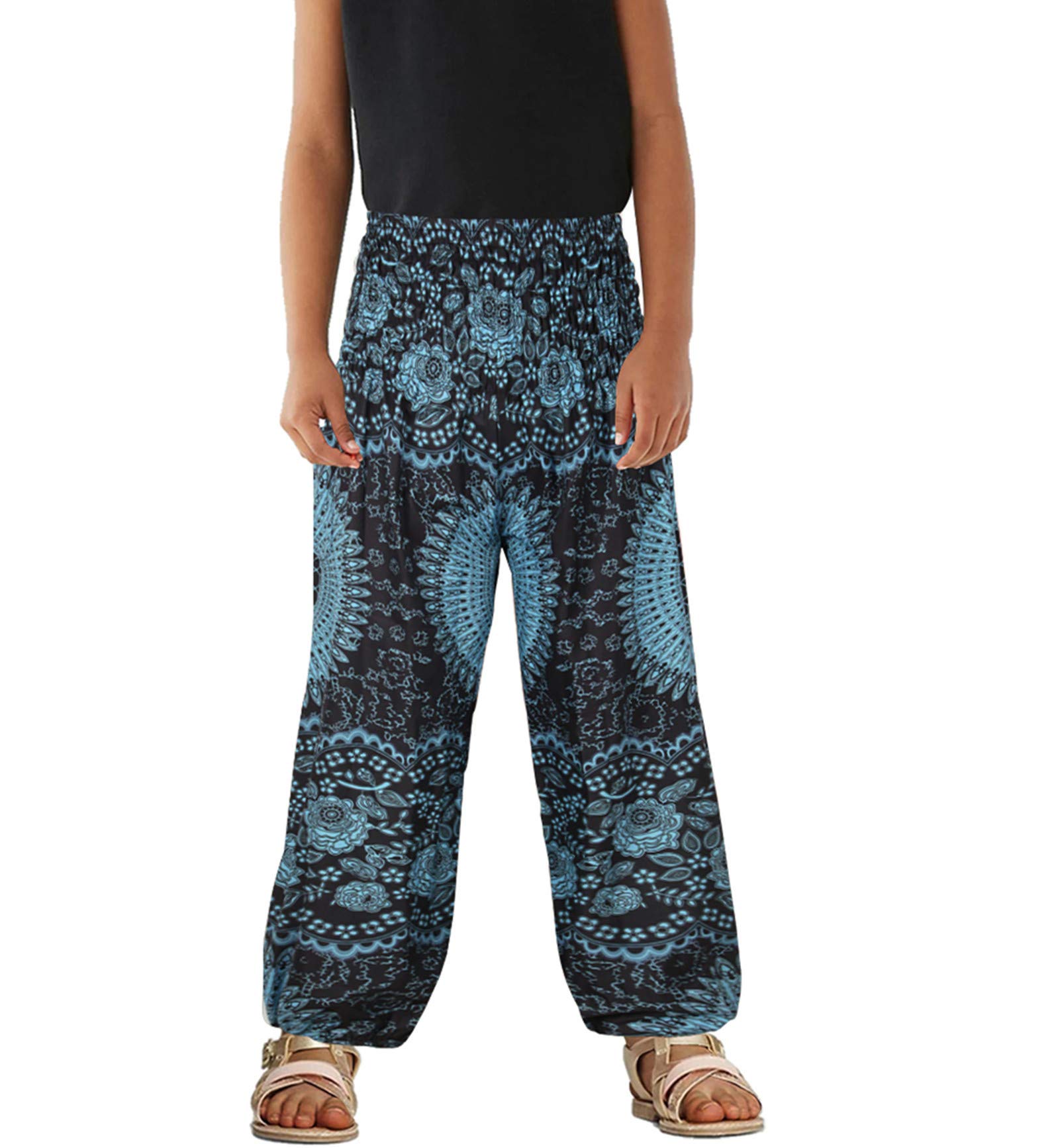 Unisex Little Kids Yoga Trousers Bohemian Beach Pants Baggy Harem Activewear for Boys and Girls Age 3-10