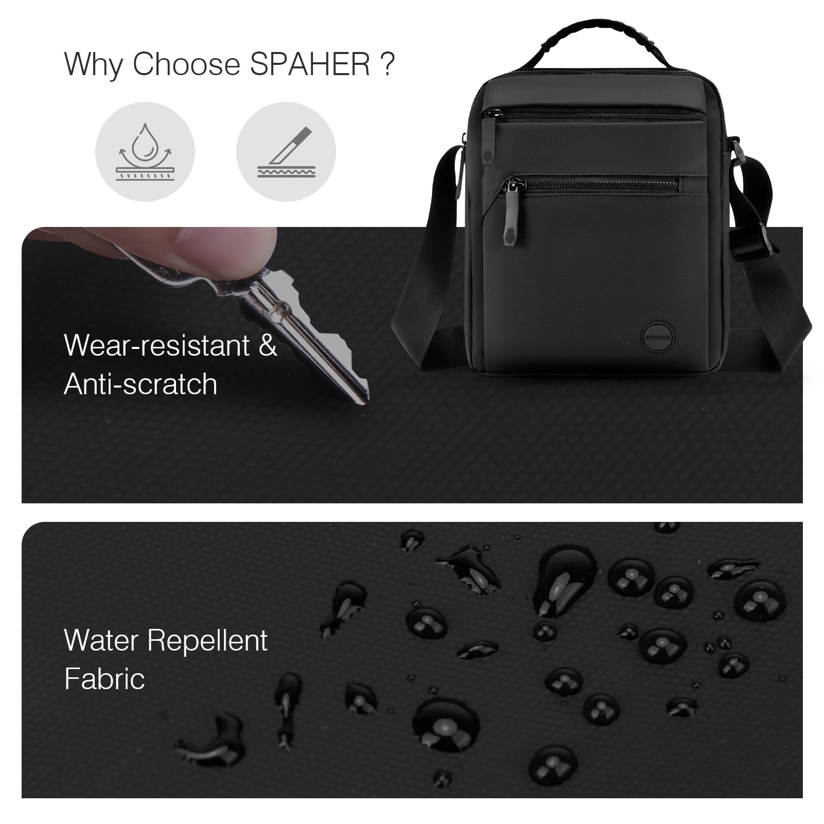 SPAHER Torebka męska Torba na ramię Torba Messenger Mężczyzna Casual Torby Mężczyzna Torebka męska Torba na ramię Męska Torba na ramię Prezent dla mężczyzn