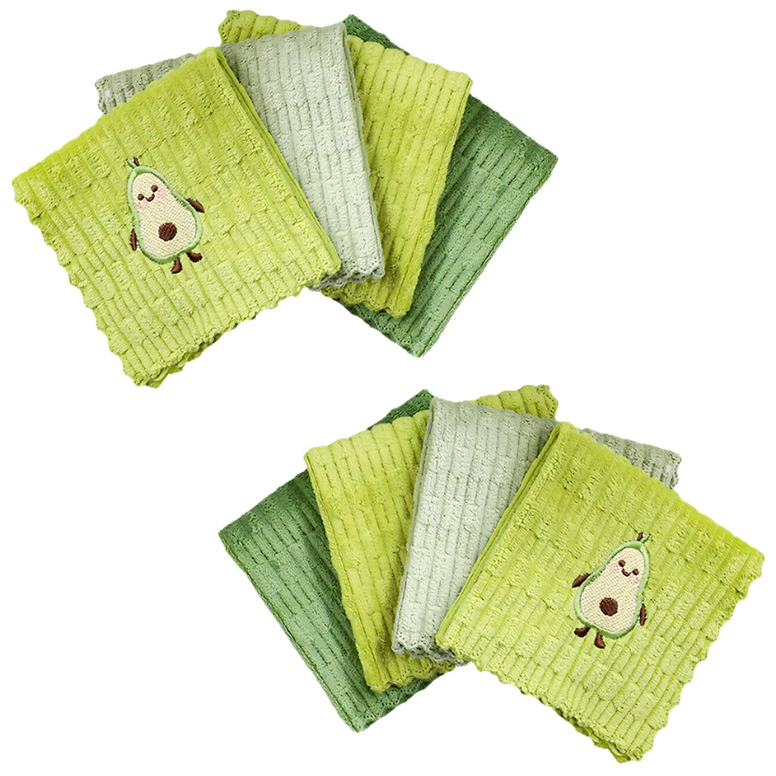 Snorvixre Microfiber Dishcloth with Avocado Embroidery Fast Drying for Household Kitchen Bathroom Aguacate Towel