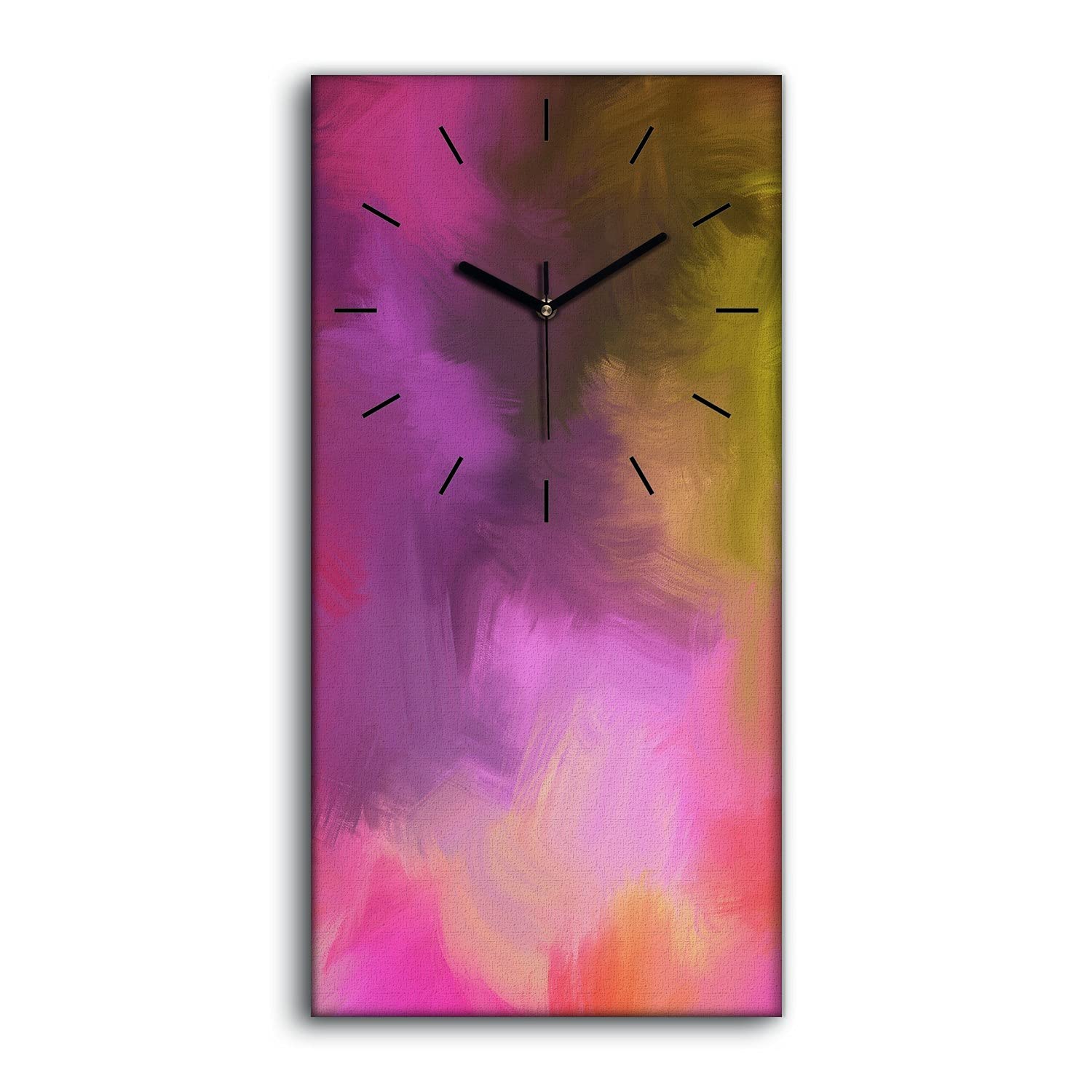 Horloge sur toile 30x60cm avec mains noires pour décoration moderne