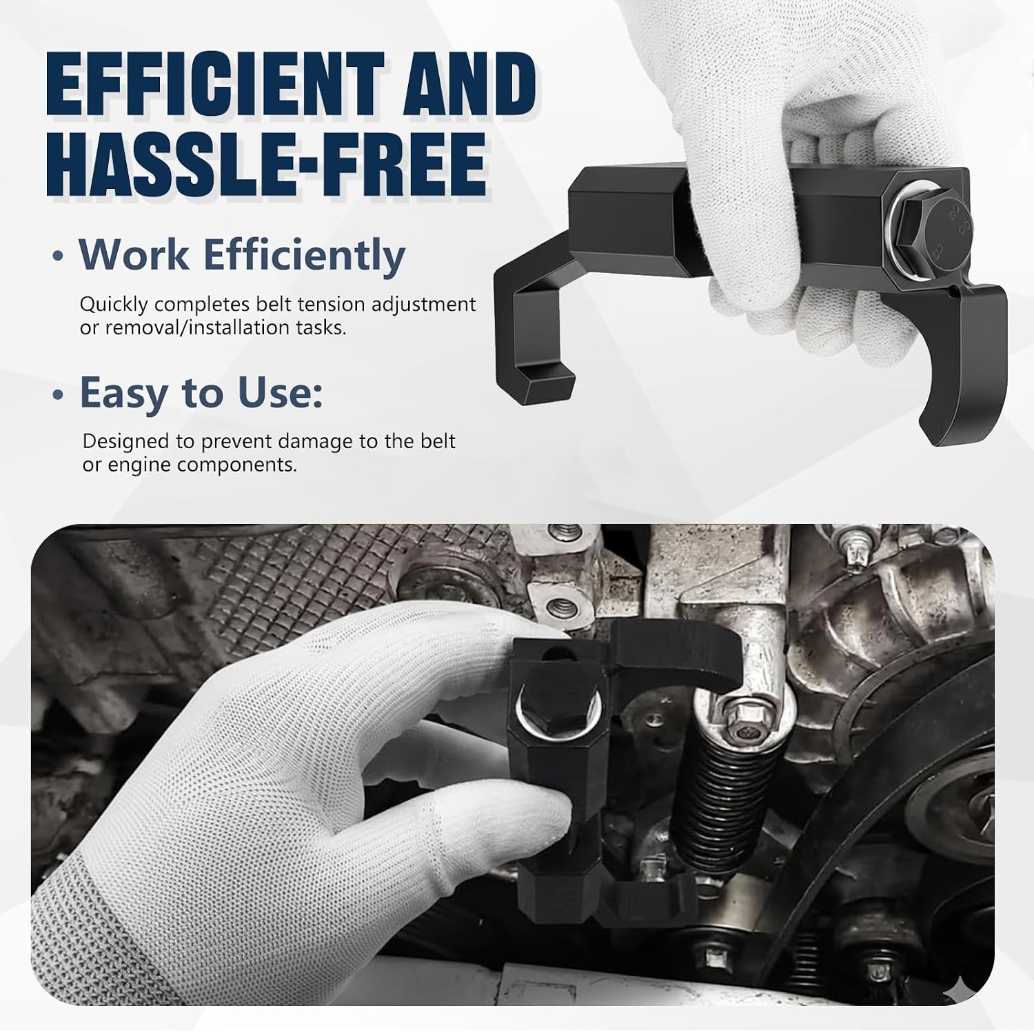 5460 Belt Tension Spring Compressor Tool Kit, Heavy Duty Serpentine Belt Tensioner Tool for Belt Removal & Installation, Serpentine Belt Tool Compatible with Buick Chevrolet Cadillac Kia Hyundai etc.
