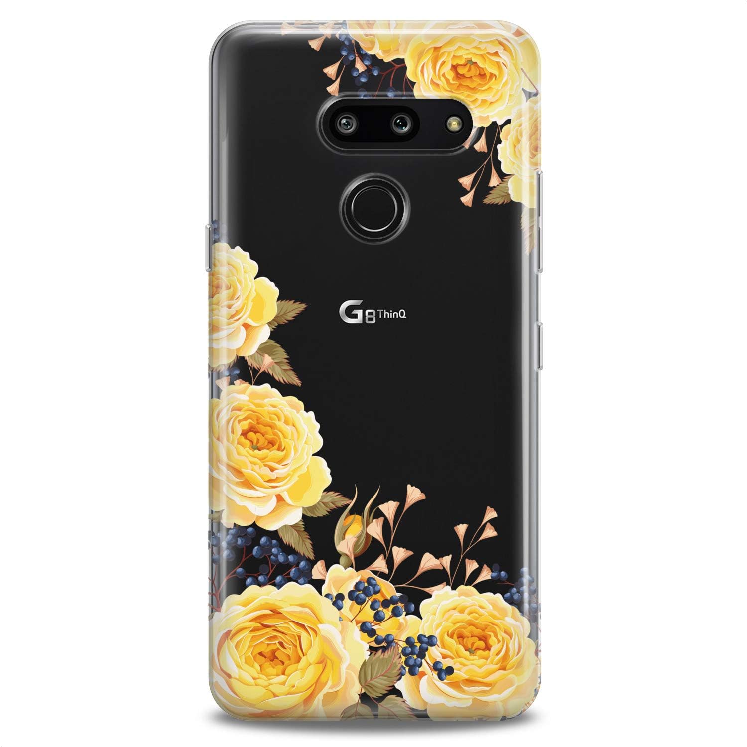 Case Replacement for LG G7 ThinkQ Fit Velvet G6 V60 5G V50 V40 V35 V30 Plus W30 Soft Flowers Floral Luxury Girl Women Design Print Nature Clear Roses Flexible Silicone Slim fit Cute Cute Yellow
