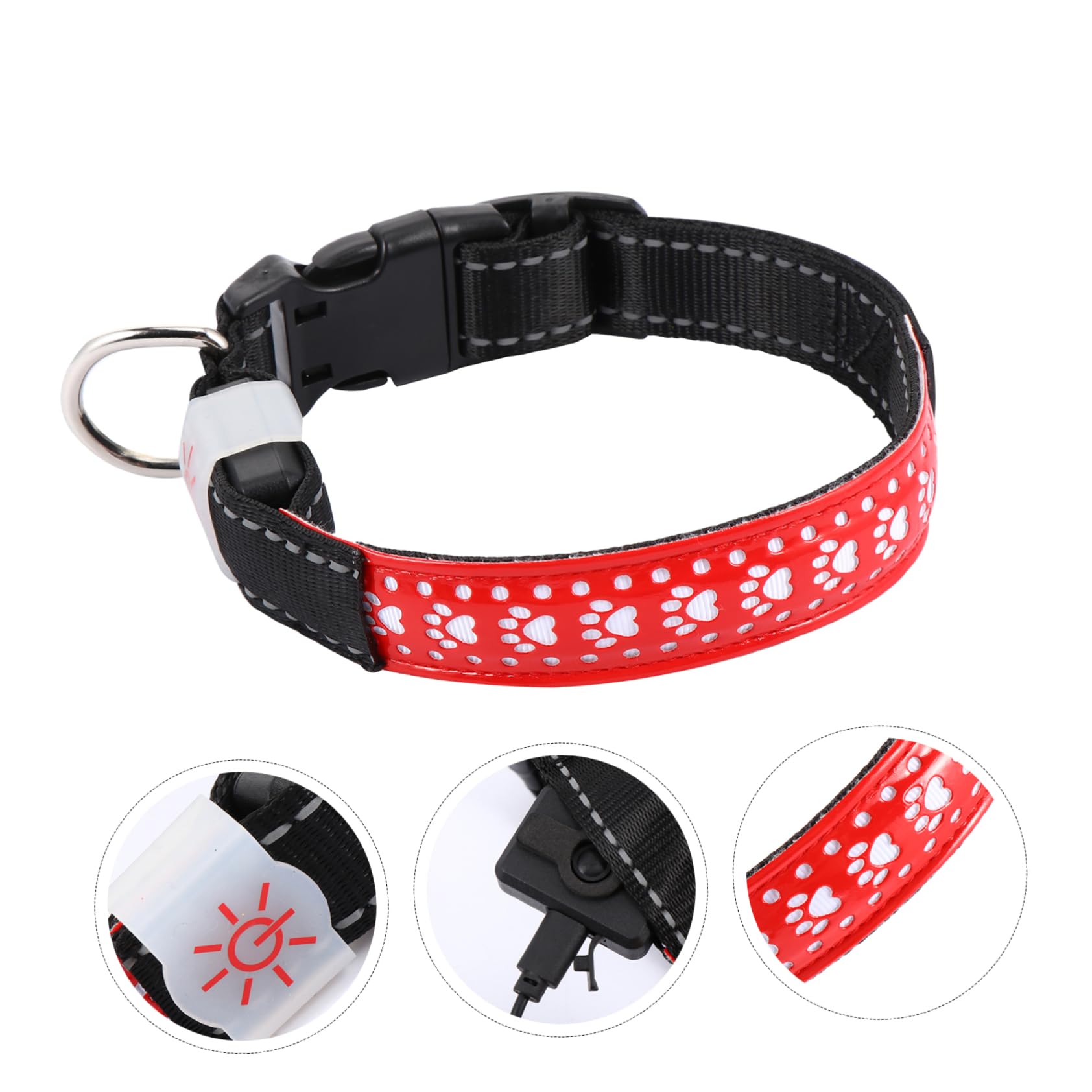 Milisten 3pièces Collier LED pour Animaux De Compagnie Et Lumineux pour Chiens Et Chats avec Trois Modes Éclairage PU