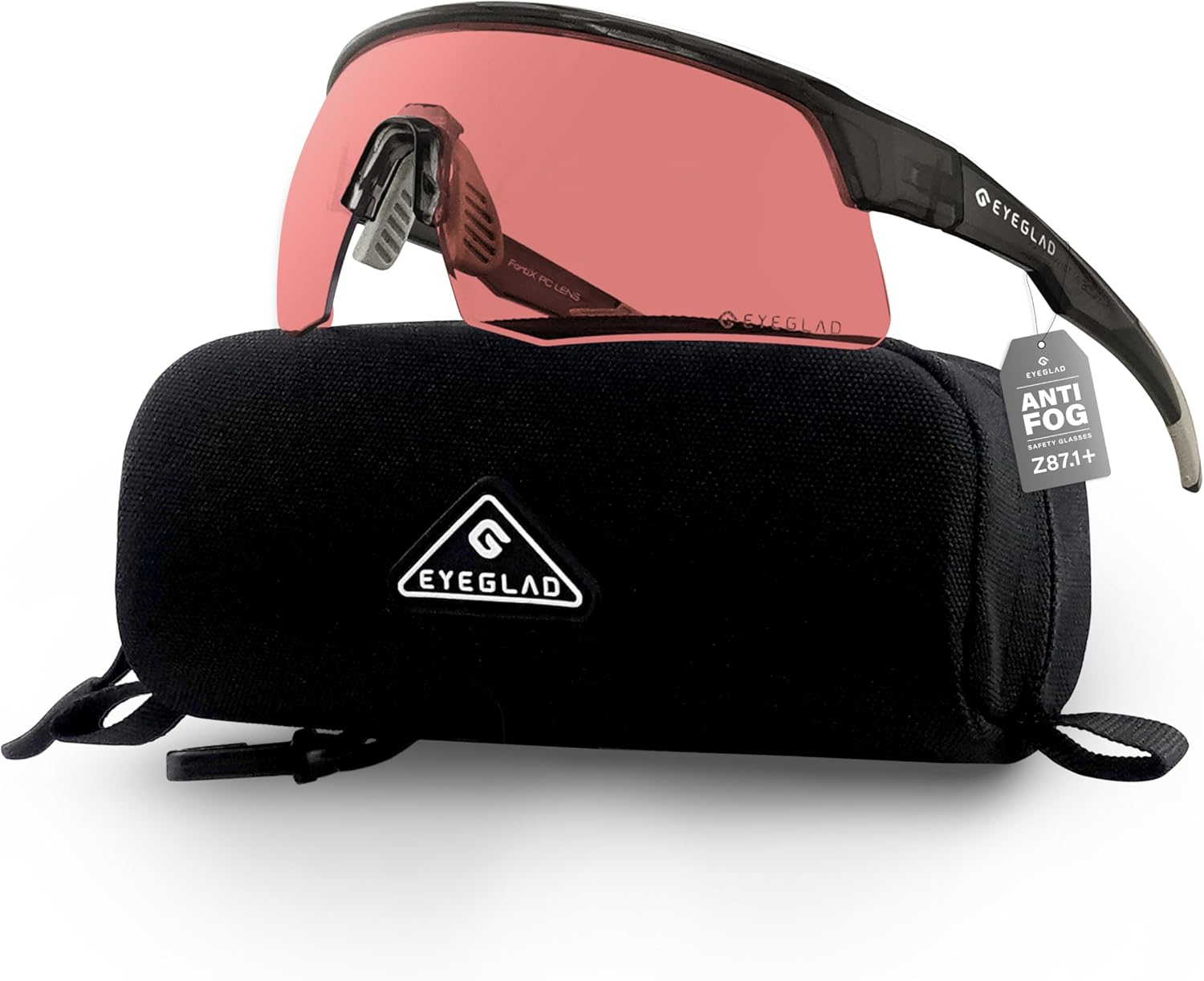 EYEGLAD FORTIX Z87.1 Powersports Eyewear Protective Safety Glasses HD High Contrast UV400 Sports Wrap Sunglasses