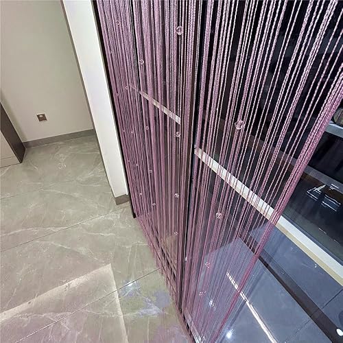 Miniatura 7 de Cortina decorativa Eve Split para puerta, ventana, pared, panel, divisora de ambientes, bodas, restaurantes, tienda de café, con cristales y borlas,