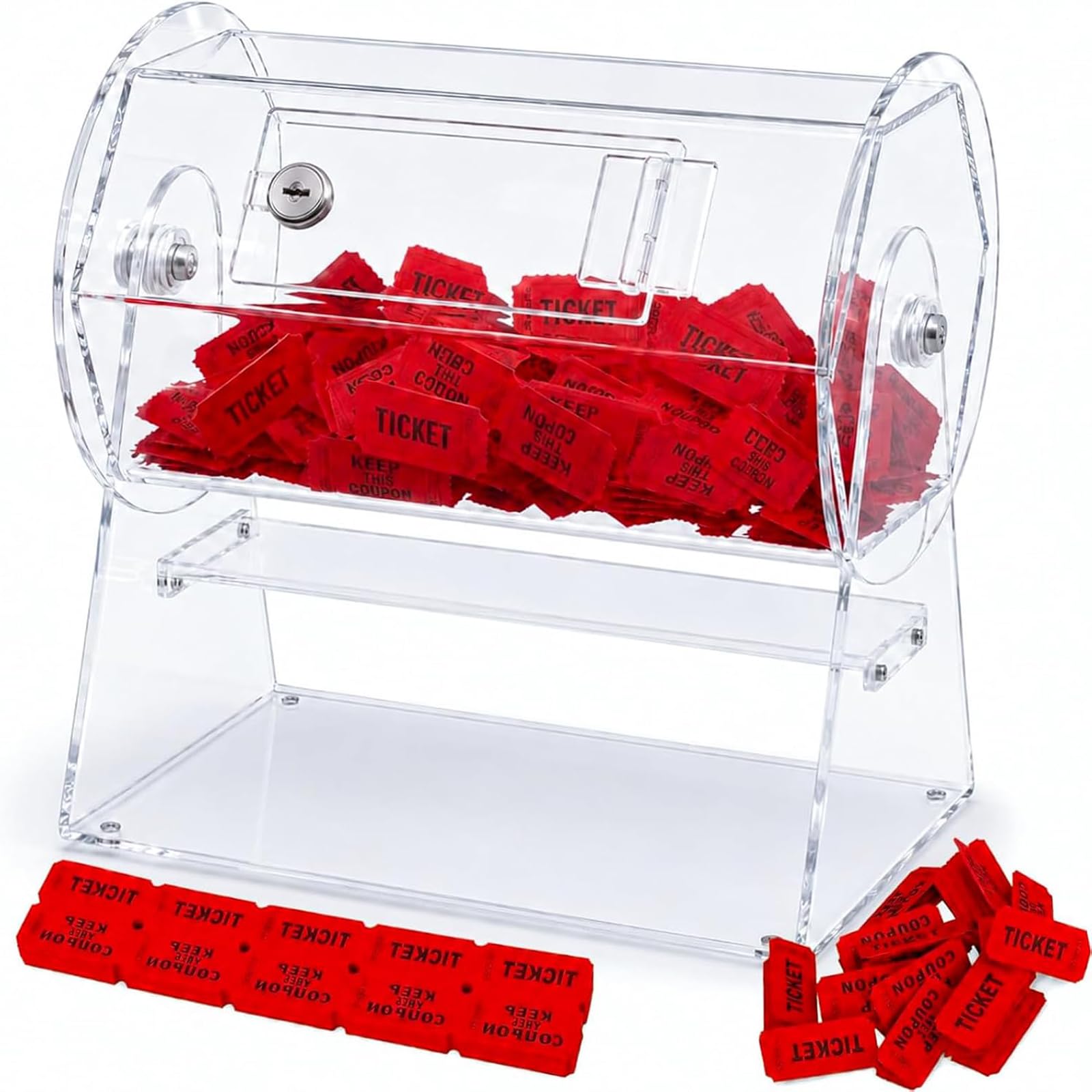 Raffle Drum Holds 2000 Tickets, Raffle Spinner Box for Lottery Bingo Games