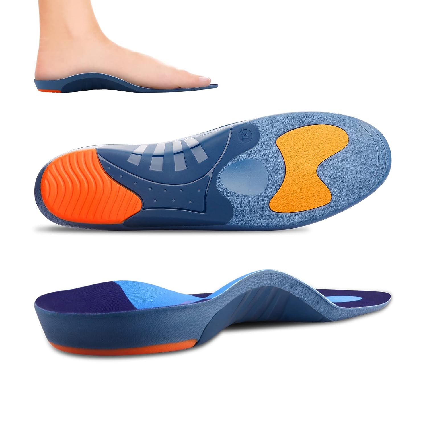 RooRuns Heavy Duty Arch Support Plantar Fasciitis Insoles for Men and Women Orthotic Inserts Shoe Insoles for Flat