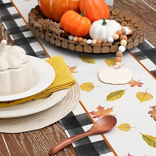 Vista 28 de GEEORY Camino de mesa del Día de San Patricio de 13 x 36 pulgadas, tarro de masón a cuadros de tréboles, decoración decorativa de mesa navideña