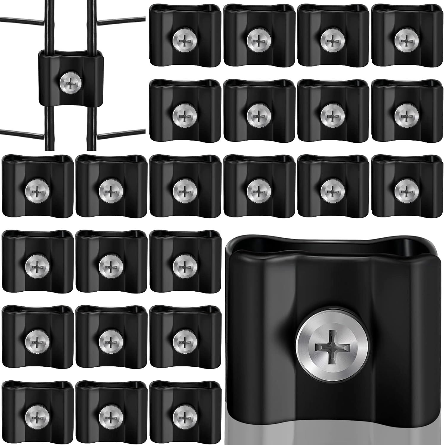 50 Pcs Black Wire Grid Panel Connector, Gridwall Panel