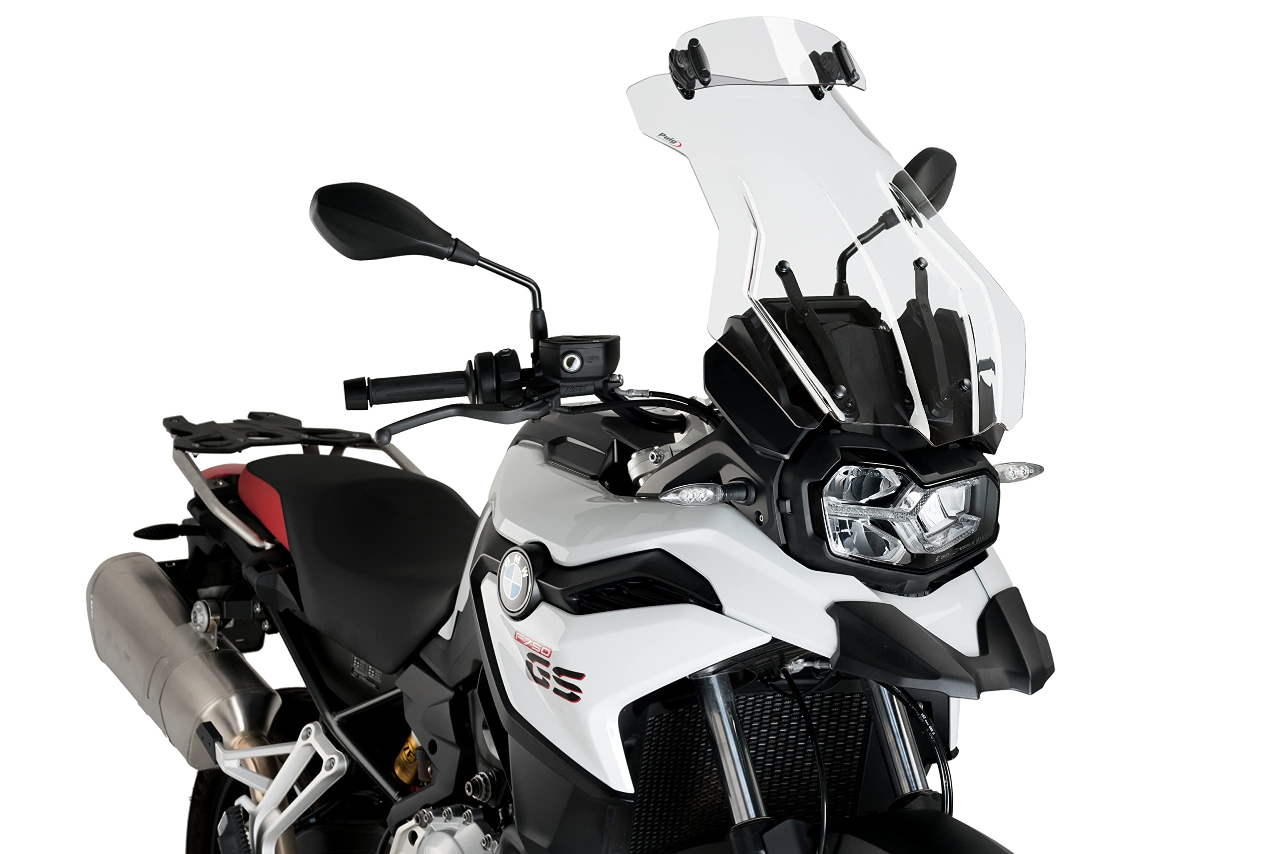 Puig 6320W Visera Multiregulable Clip-on para cúpula de Moto con Ajuste de posición y diseño Resistente Que Mejora la protección aerodinámica, Transparente