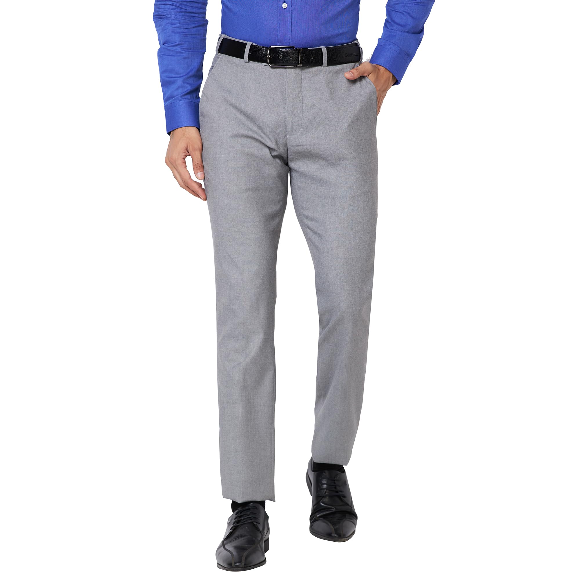 raymond Men's Polyester Blend Solid Pattern Slim Fit Flat Front Formal Trouser-picture-17