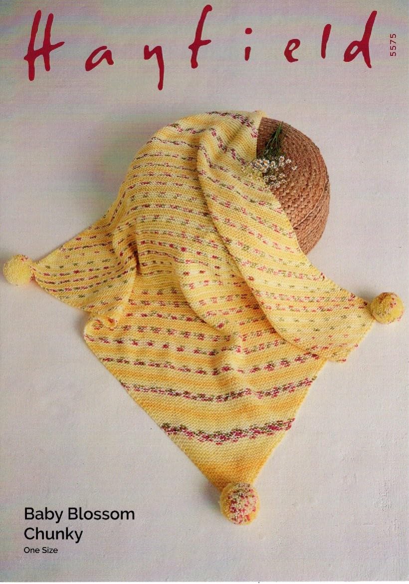 Hayfield Baby Blossom Chunky Knitting Pattern - 5575 Blanket