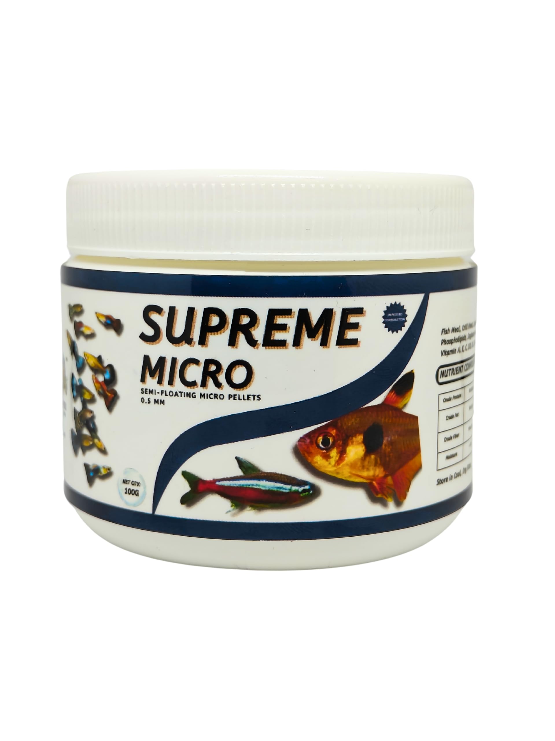 Supreme Micro Pellets Fish Food (100gm) for Guppy, Betta, Molly, Tetra & Other Small Fishes| 60% Protein Content | for Breeding, Grooming with Strong Growth & Colouration (B0D3B441HX) Amazon Price History, Amazon Price Tracker