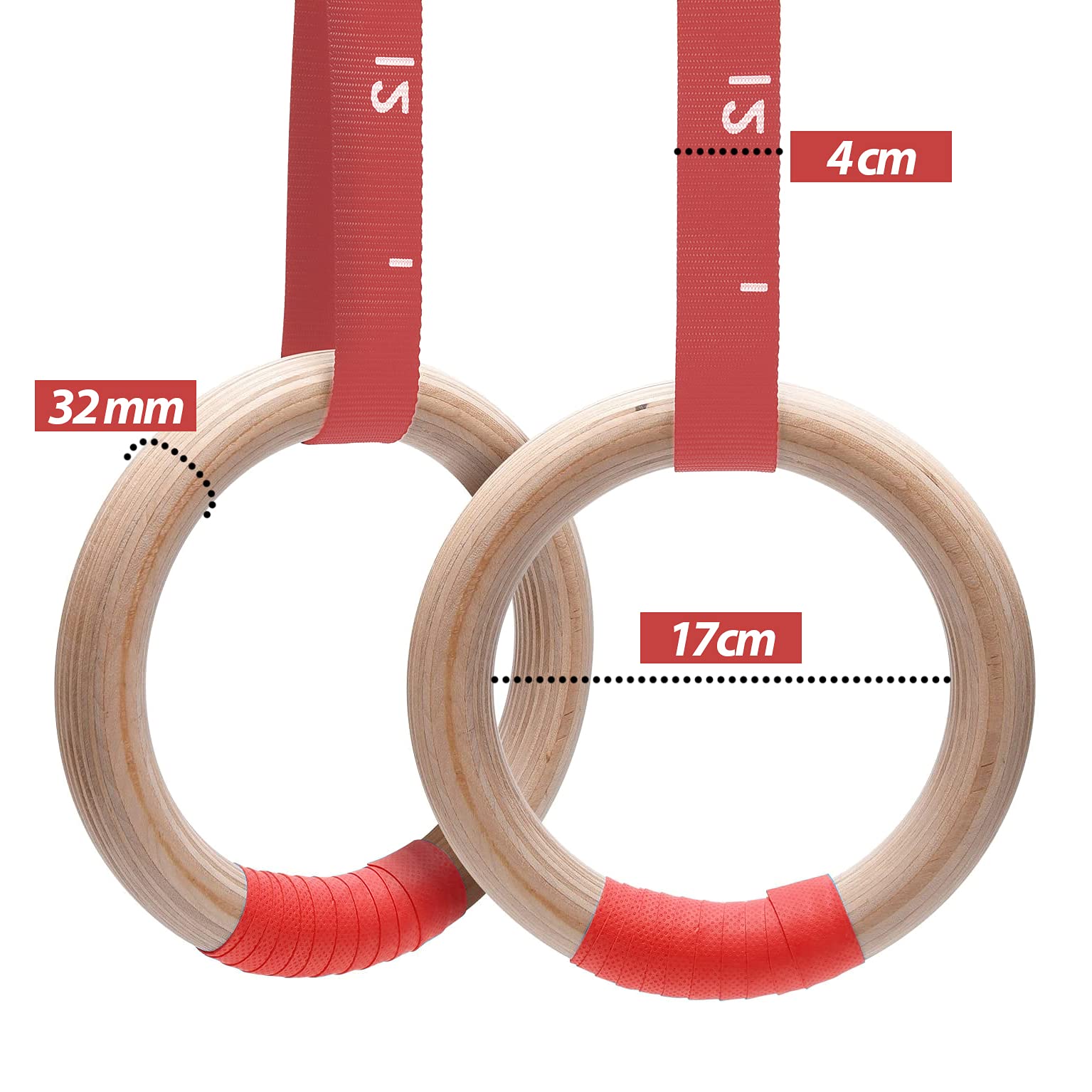 Buy 𝗧𝗛𝗘 𝟮𝟬𝟮𝟭 𝗪𝗜𝗡𝗡𝗘𝗥* Wooden Gymnastics Rings With XXL Straps, Olympic