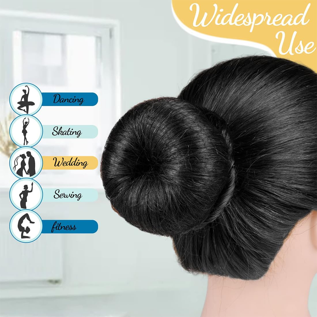 Retine Elastiche Invisibili per Capelli 20 Pezzi con 40 Forcine Nere, Retina per Chignon Donna
