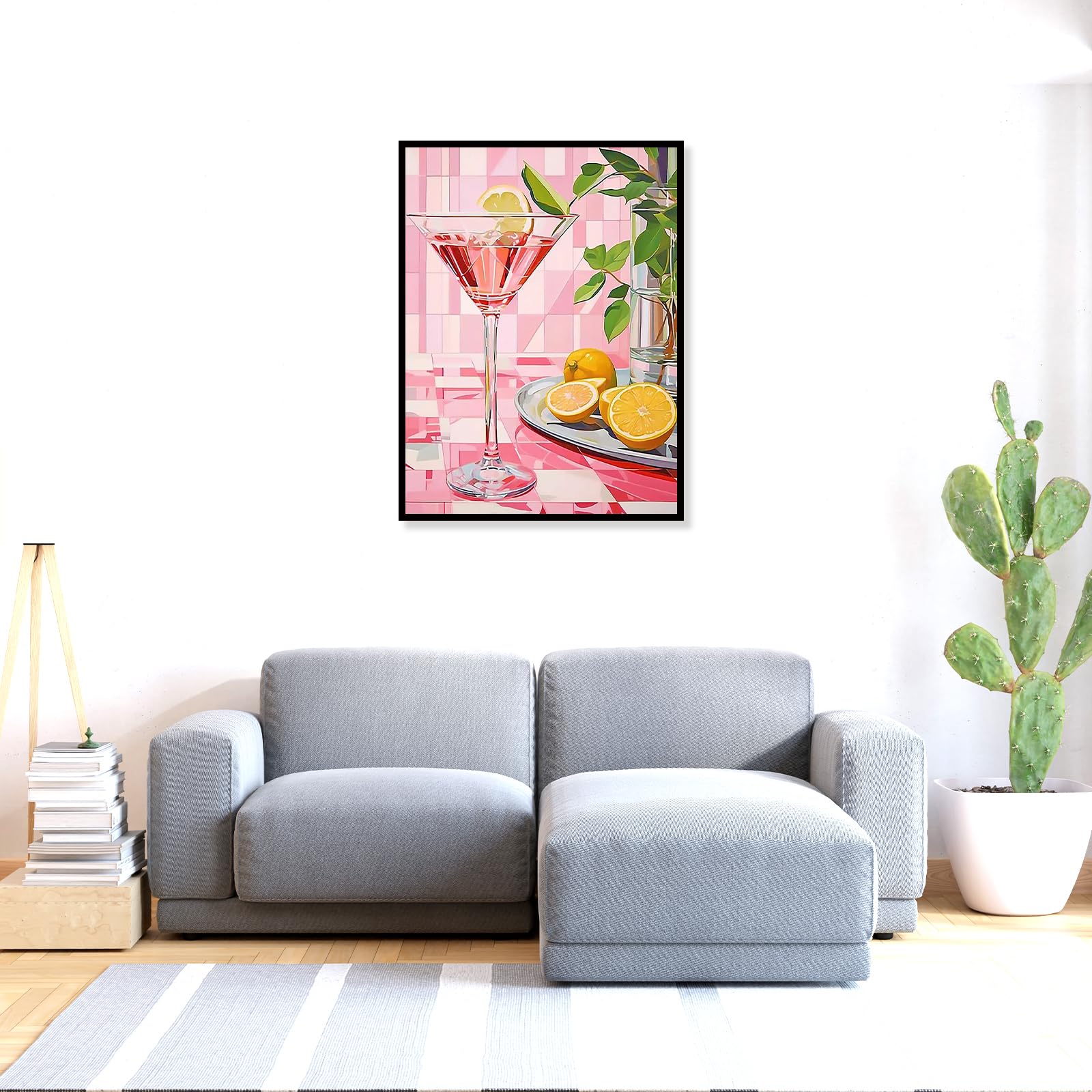 SHEGZHUC Diamond Painting per adulti, cocktail, limone, 30 x 40 cm, pittura con diamanti per bar, cucina, champagne, vino, mosaico, ricamo a punto croce, idea regalo, decorazione da parete per camera