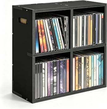 CD Rack,Stackable CD/DVD Holder,CD Storage Rack for 56 Jewel Cases