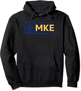 Milwaukee Wisconsin Mitchell International Airport GPS Code Pullover Hoodie