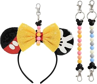 Nuolich 2PCS Mouse Ear Holder for Backpack Bead Lanyard Keychain Headband Hanging Display Decor Hair Accessories Holder