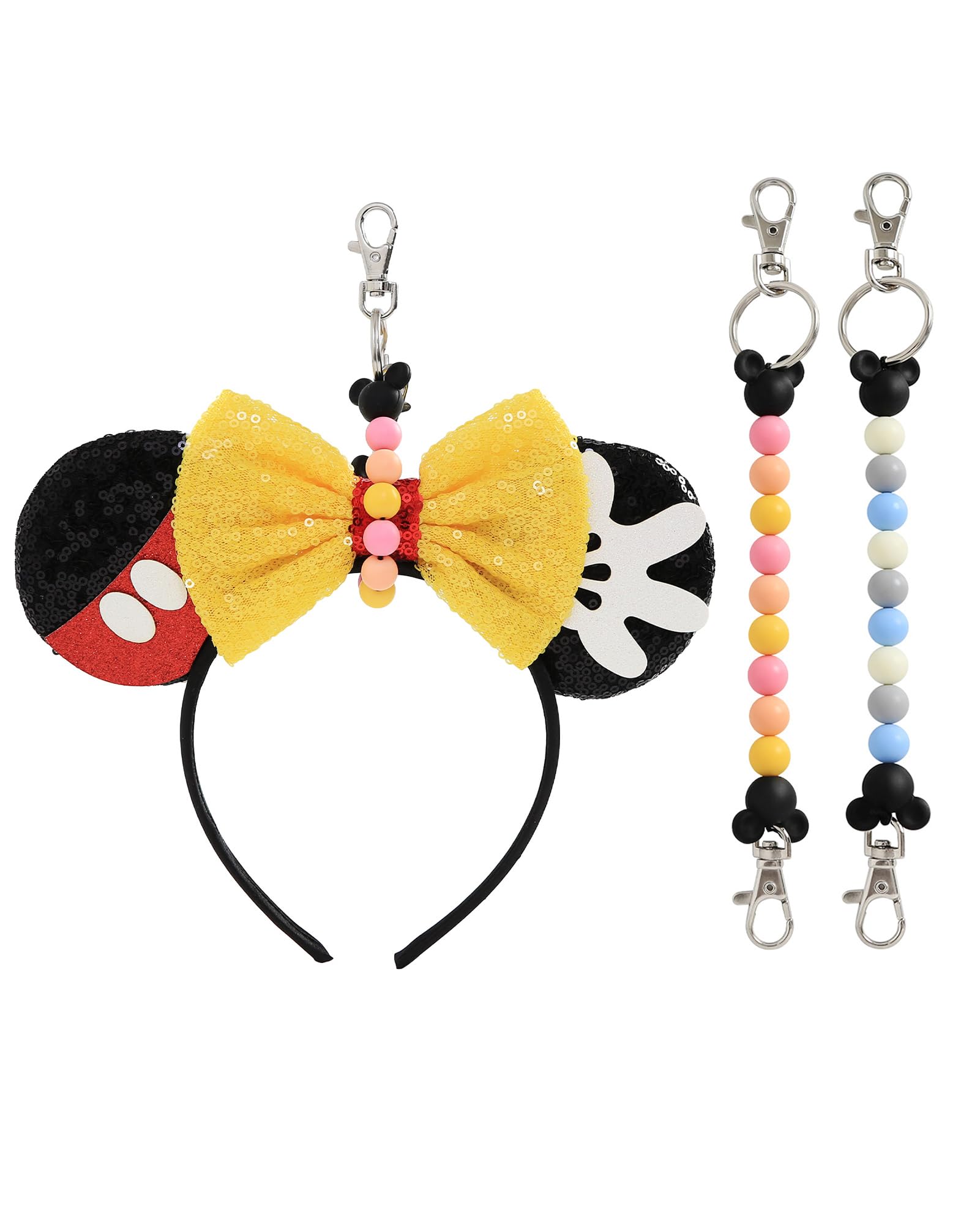 Nuolich 2PCS Mouse Ear Holder for Backpack Bead Lanyard Keychain Headband Hanging Display Decor Hair Accessories Holder