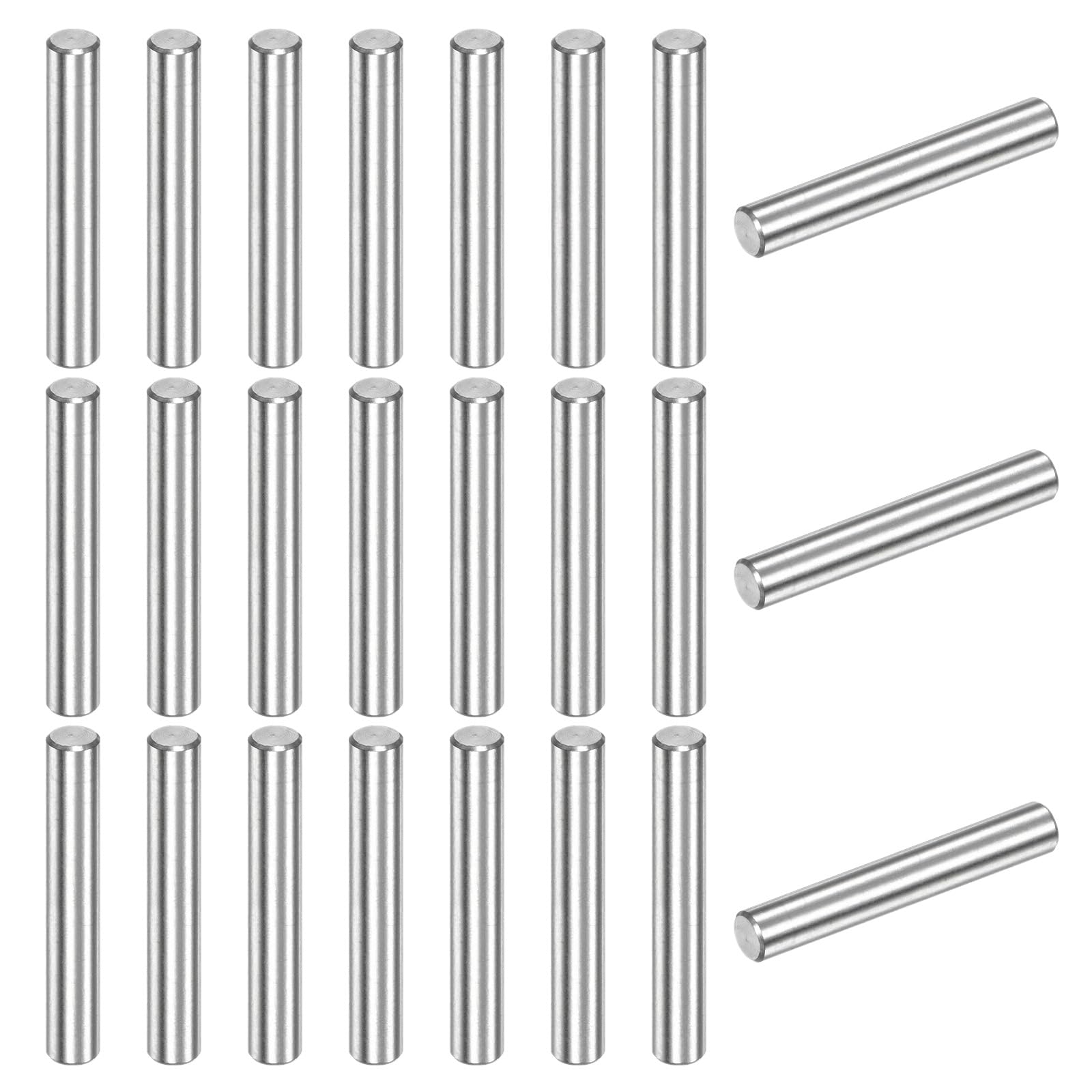 M METERXITY 30-Pack 4 x 25mm Dowel Pin, 304 Stainless Steel Support Pin Fastener Elements for Metal Devices/Wooden Projects