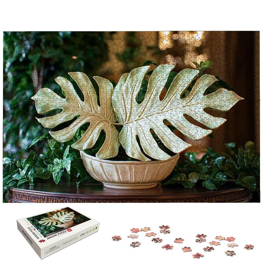 Puzzle 2000 sztuk tropikalnych dla dorosłych, drewniana roślina logiczna z pudełkiem na prezent dla dorosłych, wymagająca łamigłówka dla całej rodziny, puzzle na prezent dla kobiety i prezent dla