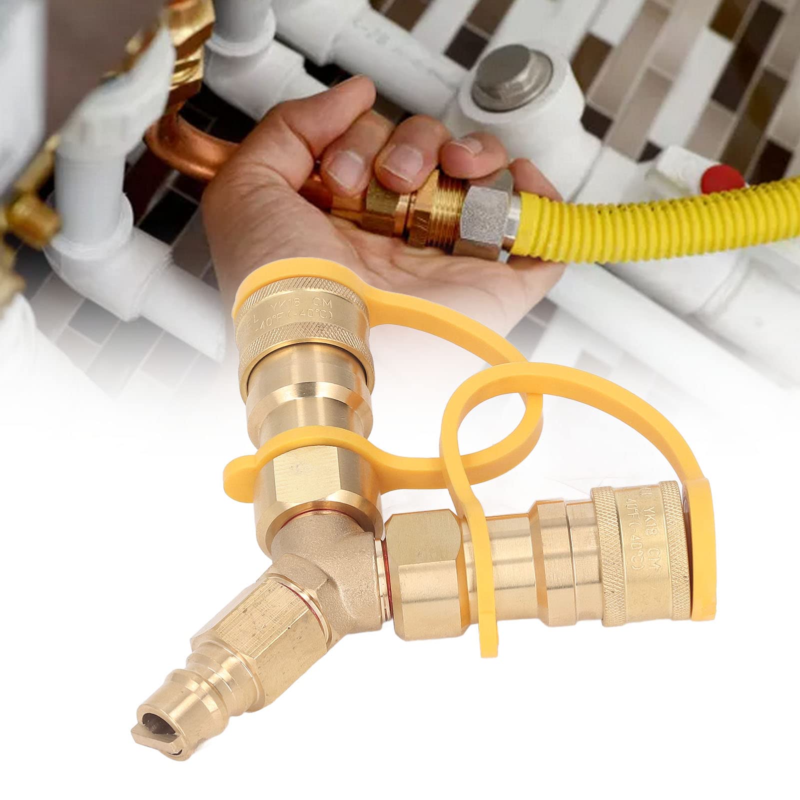 Srliya Gas Y Splitter 1 2 1 2 Gassplitter Y 15 × 12 × 3 Y Splitter Gas Schnellanschluss -Adapter für Grillgeneratoren Patio Heizungen Pizza -Öfen Terrasse Pits 3: 8 Zoll