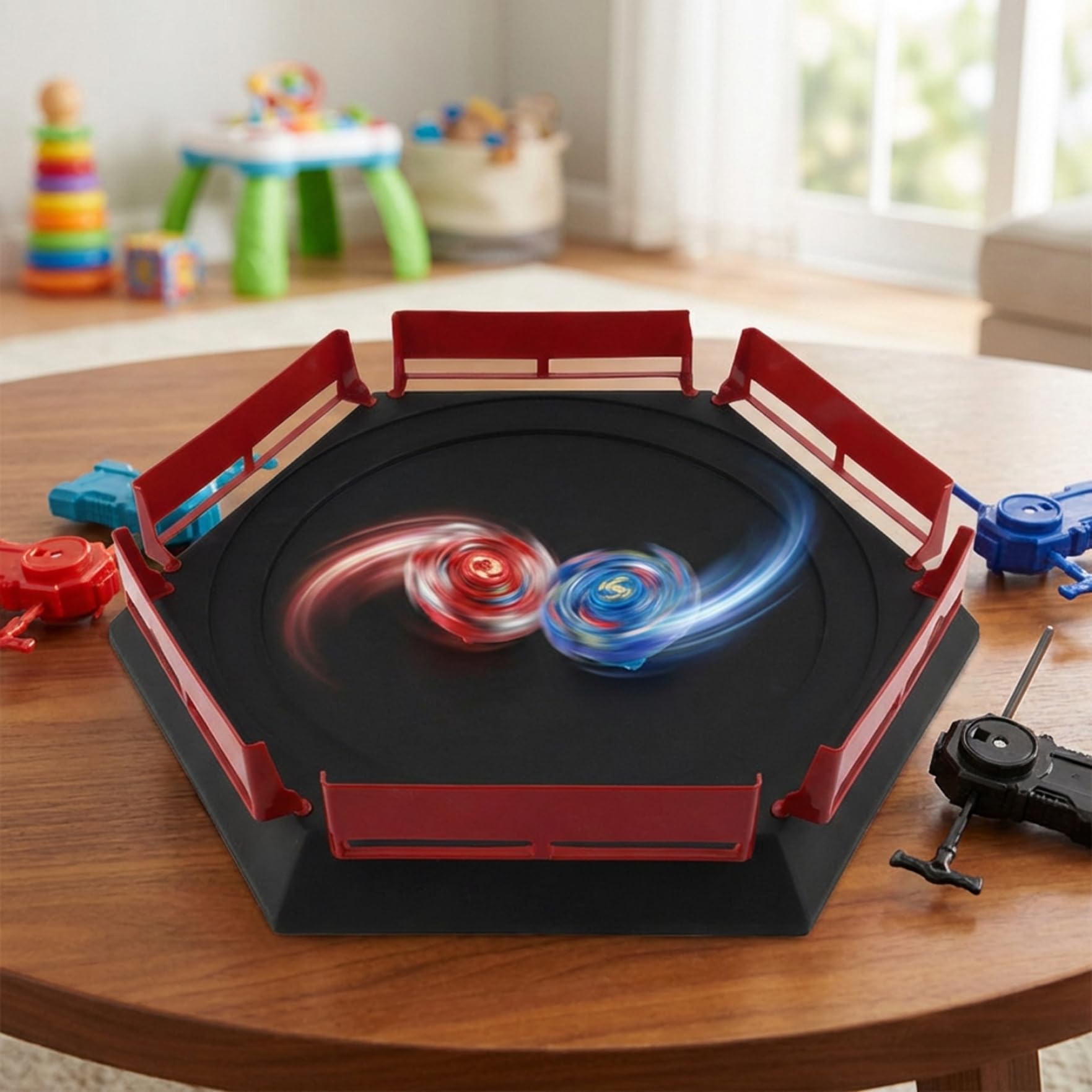 Burst Battle Top Arena, Stade de Jeu de Combat en Plastique avec Garde-Corps pour des Combats intenses avec toupie, Jouet Facile à Assembler pour Jeux d'enfants