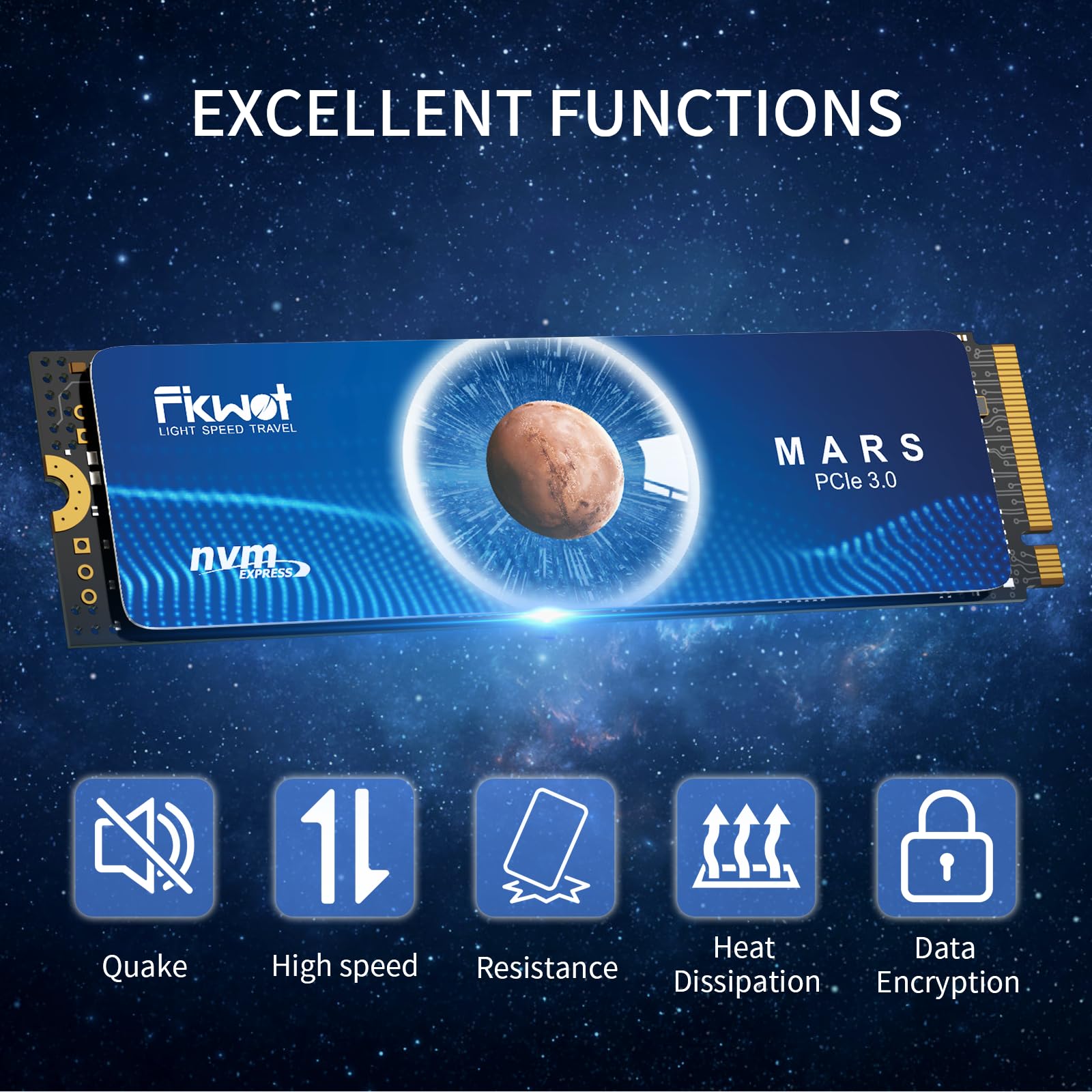 Fikwot FX550 NVMe SSD 512 GB M.2 SSD PCIe 3.0 × 4, leitura de até