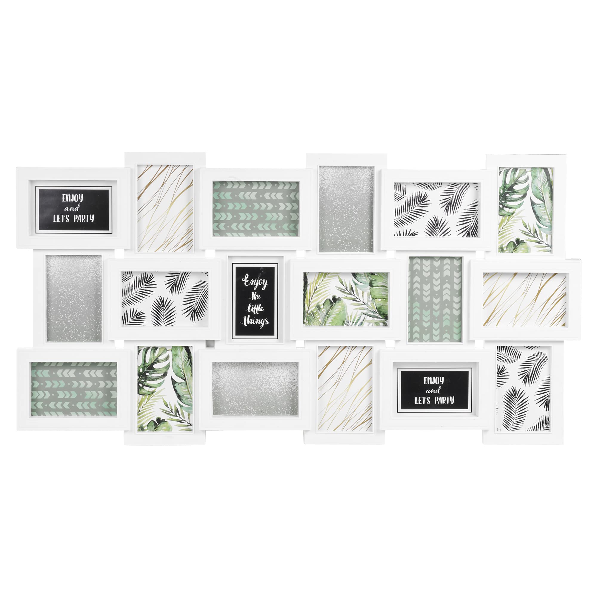 Urbnliving White Large Multi Aperture Collage Picture Frame Holds 9/11/18 Photos 6X4 Wood Look (18 Piece Phot Frame, )