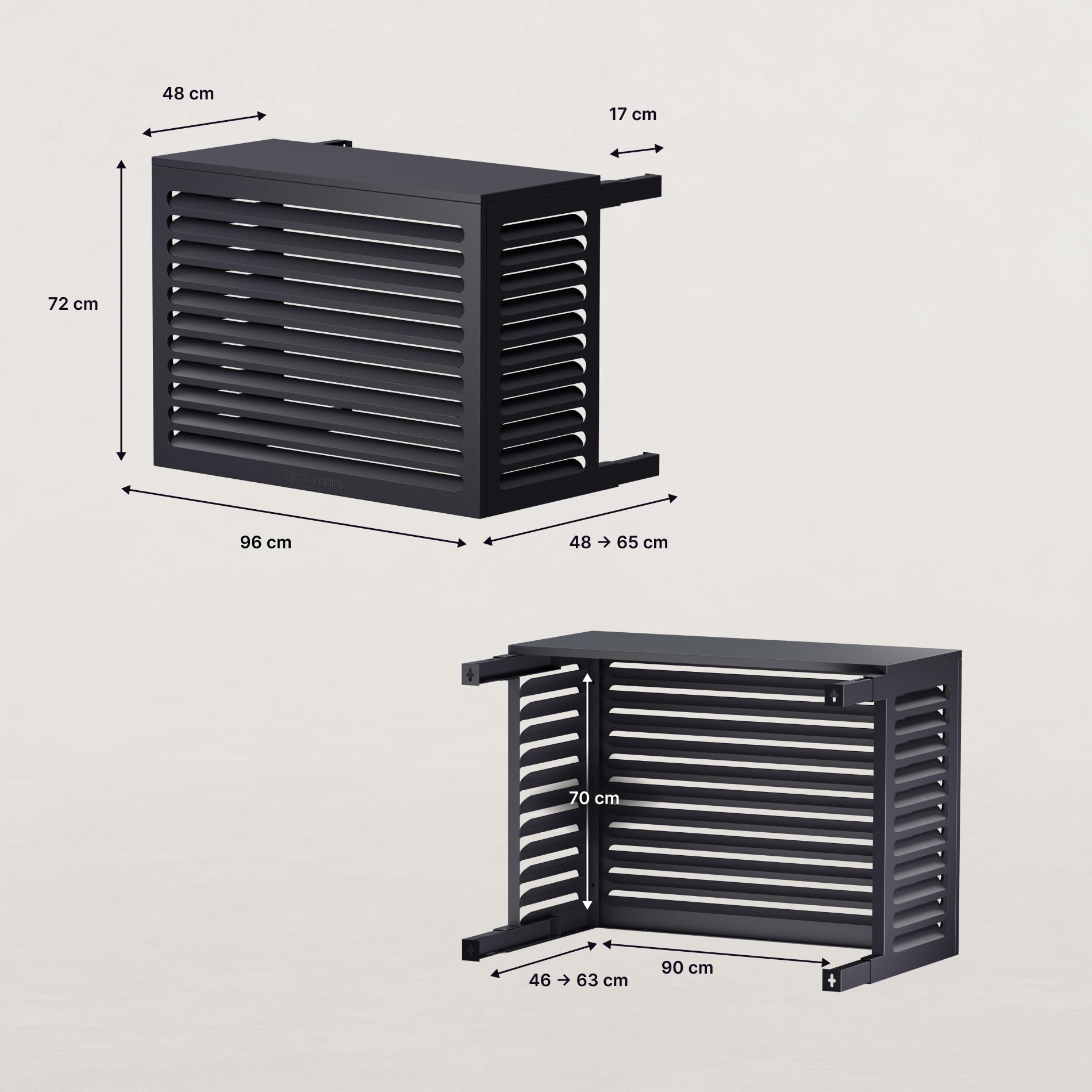 Copertura per climatizzatore e pompa di calore, S - 90 × 48 × 70 cm cm, protegge dalle intemperie, dallo sporco e dagli urti, garantisce un’eccellente circolazione dell’aria, Rovere