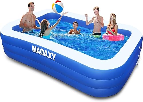 MADAXY - Piscina inflable para niños y adultos 120 x 72 x 22 pulgadas piscina inflable familiar gruesa de gran tamaño para niños niños pequeños