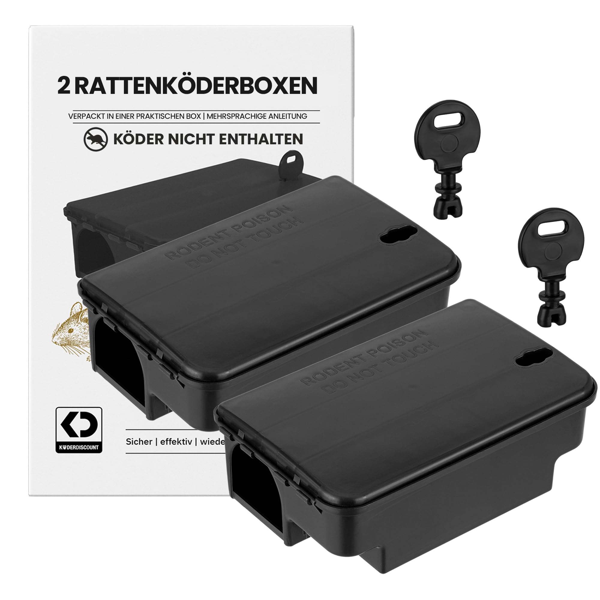 Kder-Discount Rattenfalle fr Giftkder (Kder Nicht enthalten)  2  Abschliebare Rattenkderboxen zur sicheren Auslage von Rattengift,  kindersicher, wetterfest, inkl. Warnaufkleber : Amazon.de: Garten