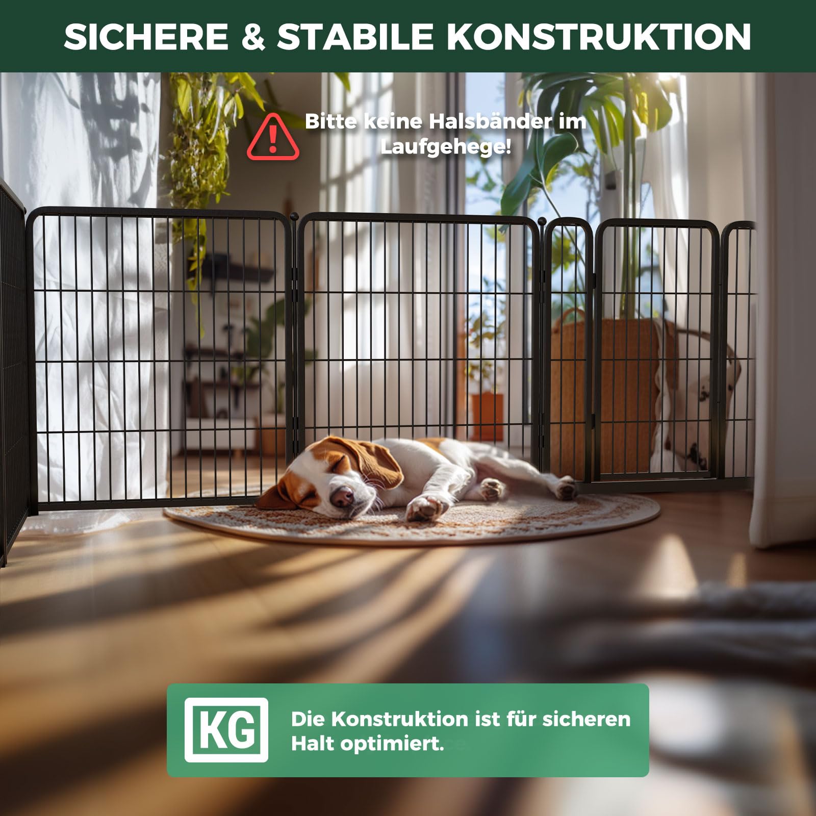 fxw Homeplus Hundelaufstall 80cm 8 Drahtpaneele Hundeauslauf für Mittelgroße Große Hunde Schwarz