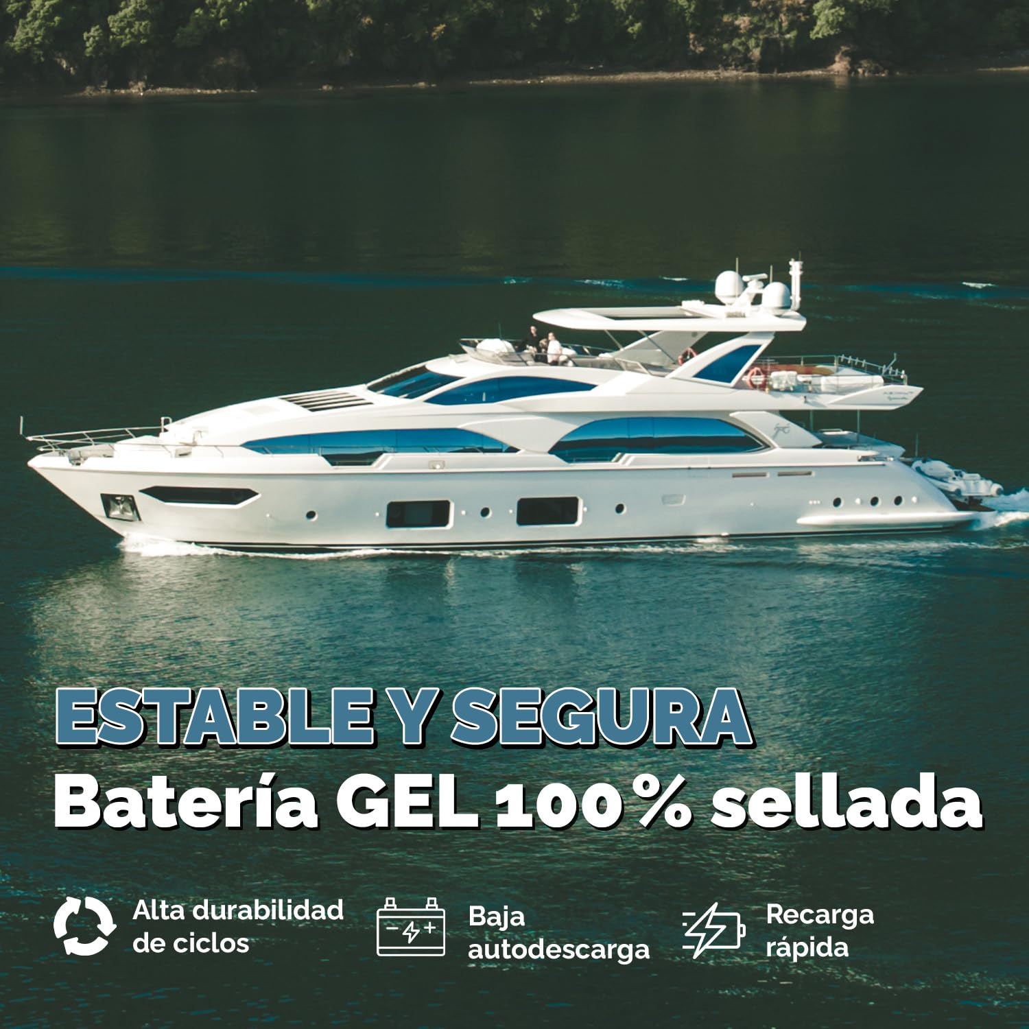 Electronicx batería de Suministro 12V 80Ah Gel, 80 AH sin Mantenimiento y sellada. Resistente a ciclos para Solar, Barco, Autocaravana, Carretilla elevadora. Medidas 242×175×190mm.