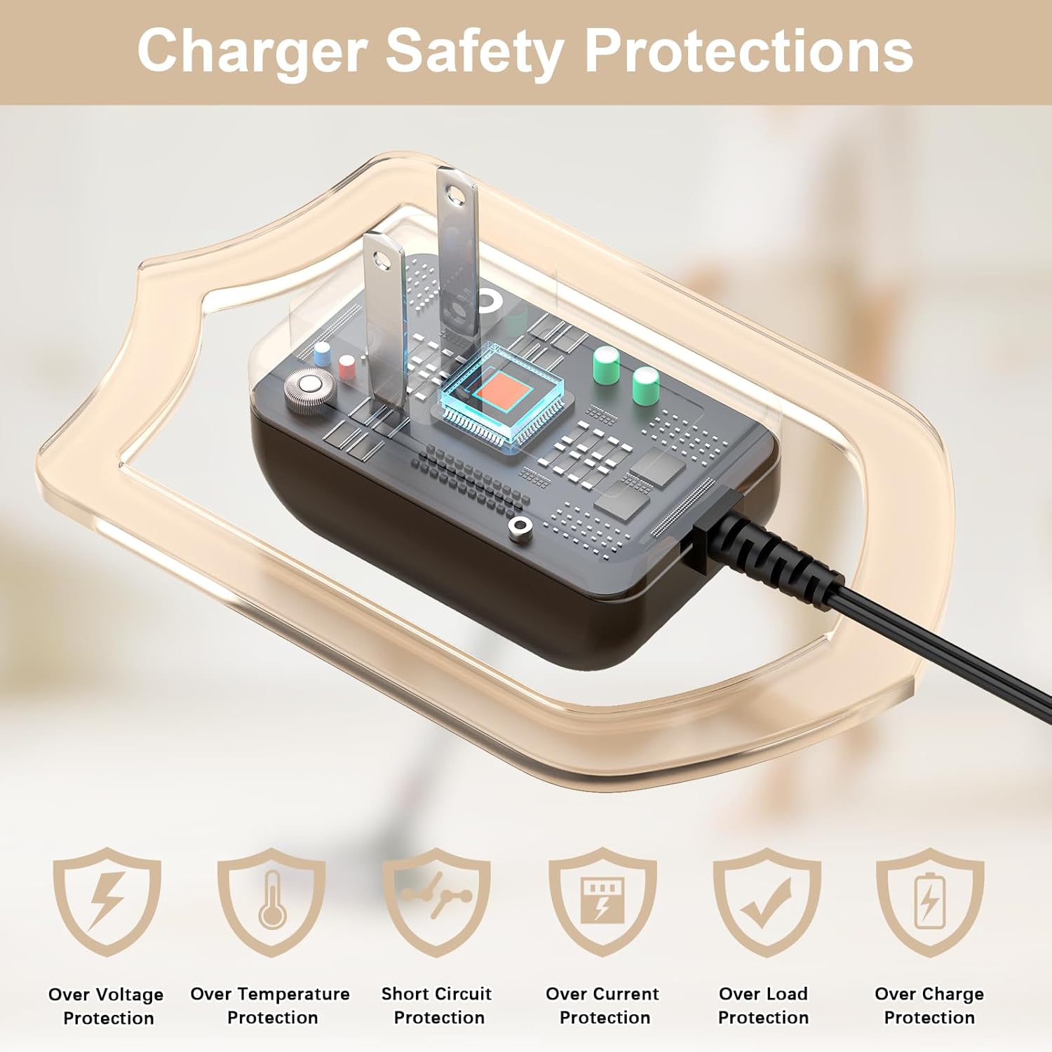 30V AC Adapter Charger for 25.9V Battery Vacuum Cleaner, Charger Replacement for Vacusion VBS-01, for SunSare KCV02 25.9V Lithium Ion Battery Cordless Stick Vacuum Cleaner Power Cord Supply - Image 6